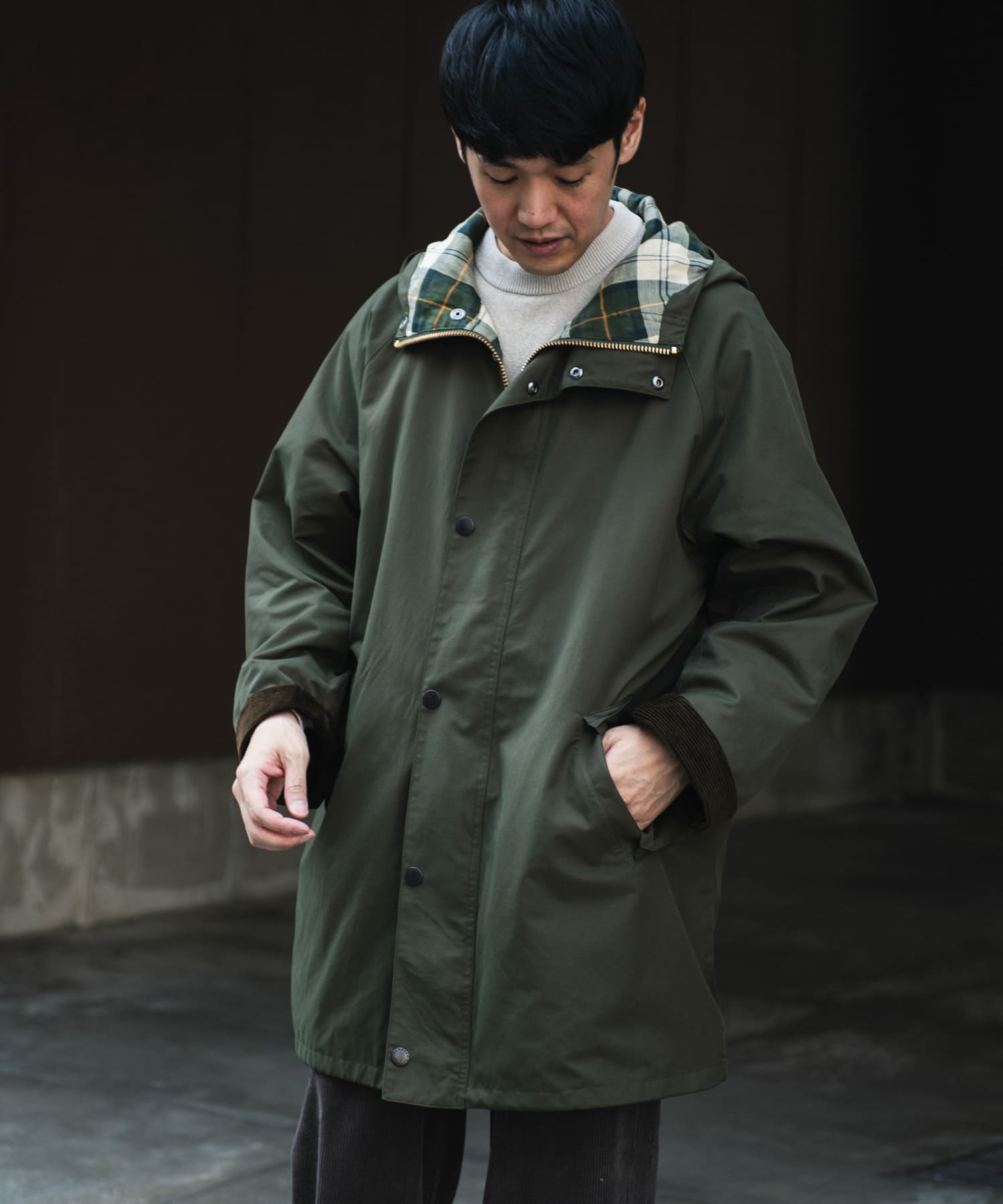 『別注』Barbour　HOODED COAT SAGE 42
