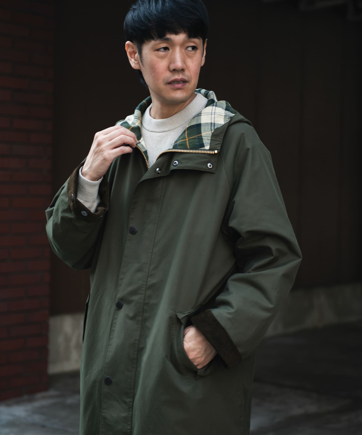 『別注』Barbour　HOODED COAT SAGE 42