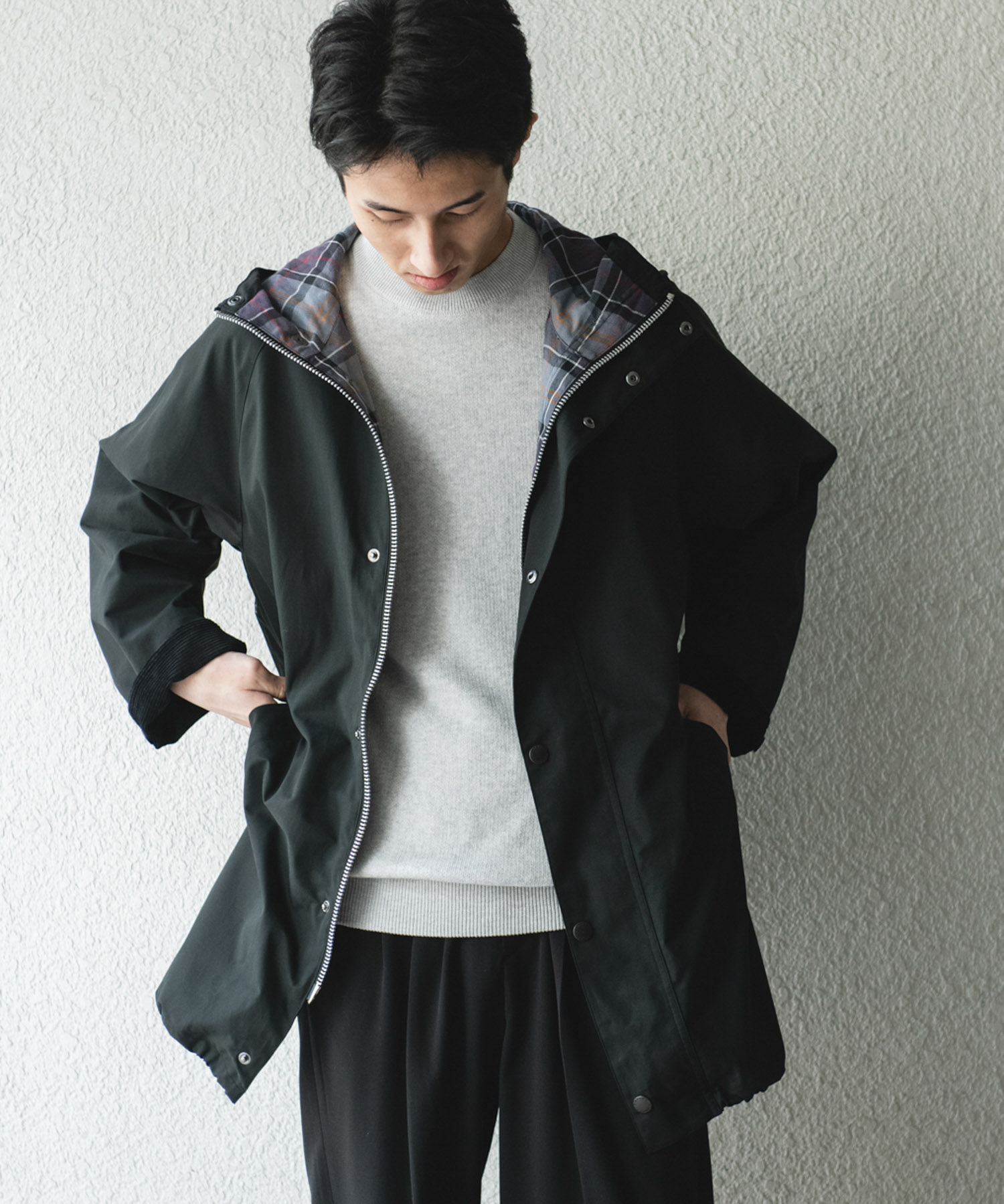 『別注』Barbour×DOORS　HOODED COAT BLACK 38