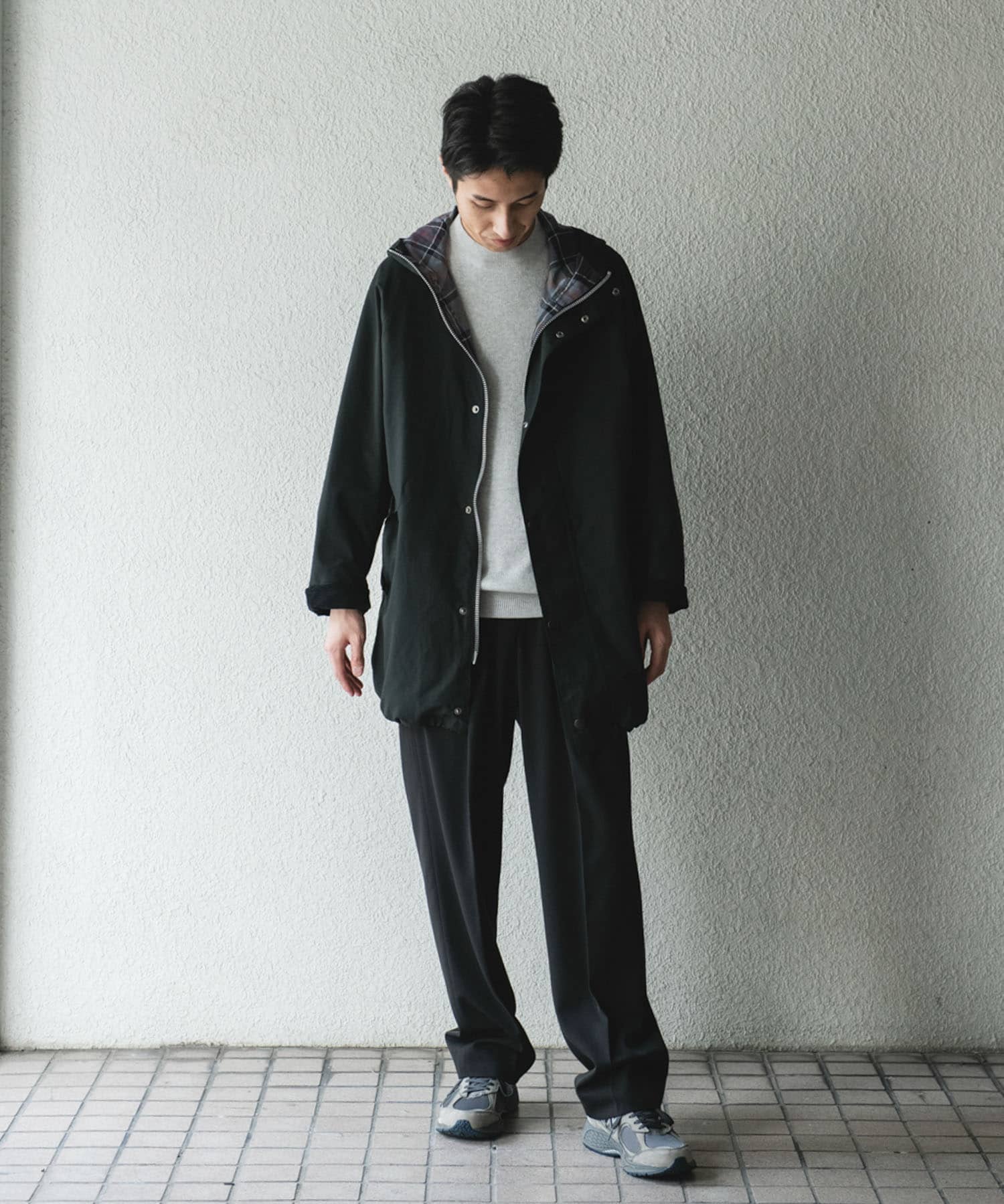 『別注』Barbour　HOODED COAT BLACK 40