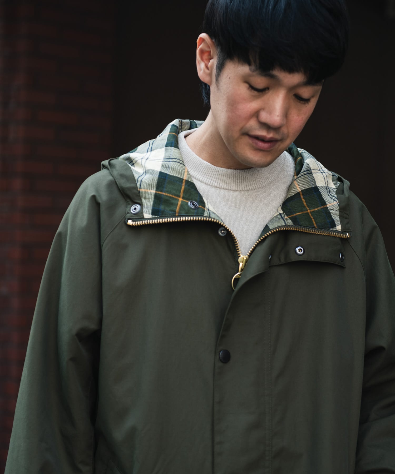 『別注』Barbour　HOODED COAT BLACK 42