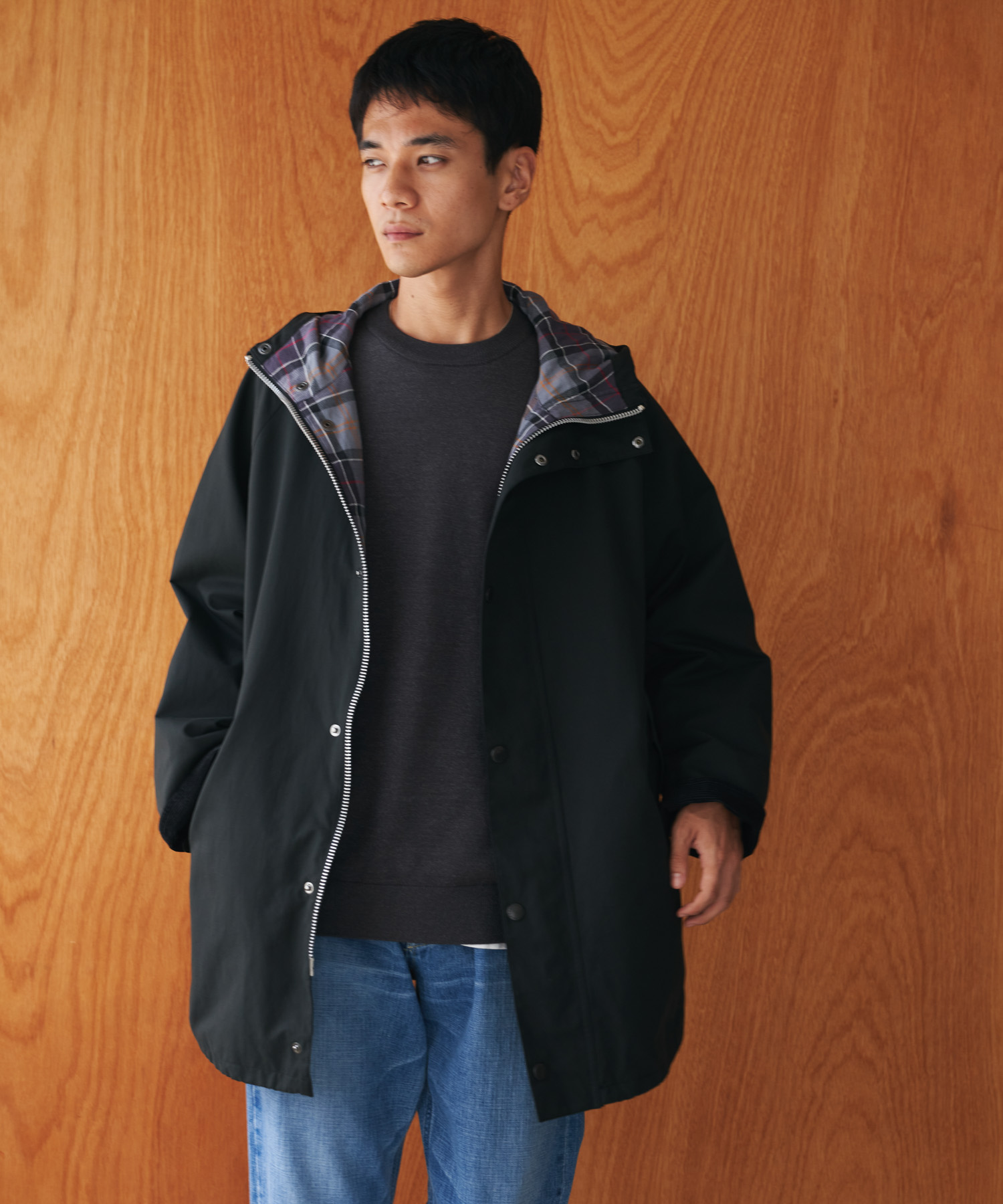 『別注』Barbour×DOORS　HOODED COAT BLACK 38