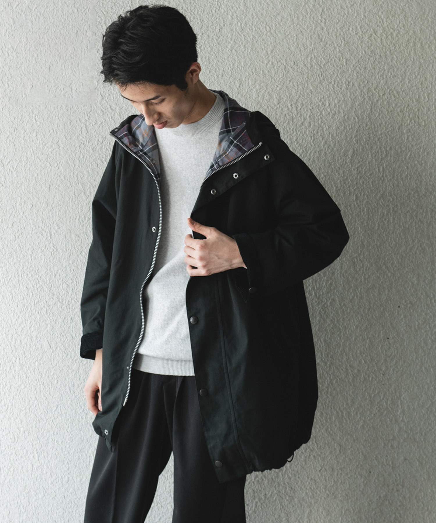 『別注』Barbour×DOORS　HOODED COAT BLACK 40