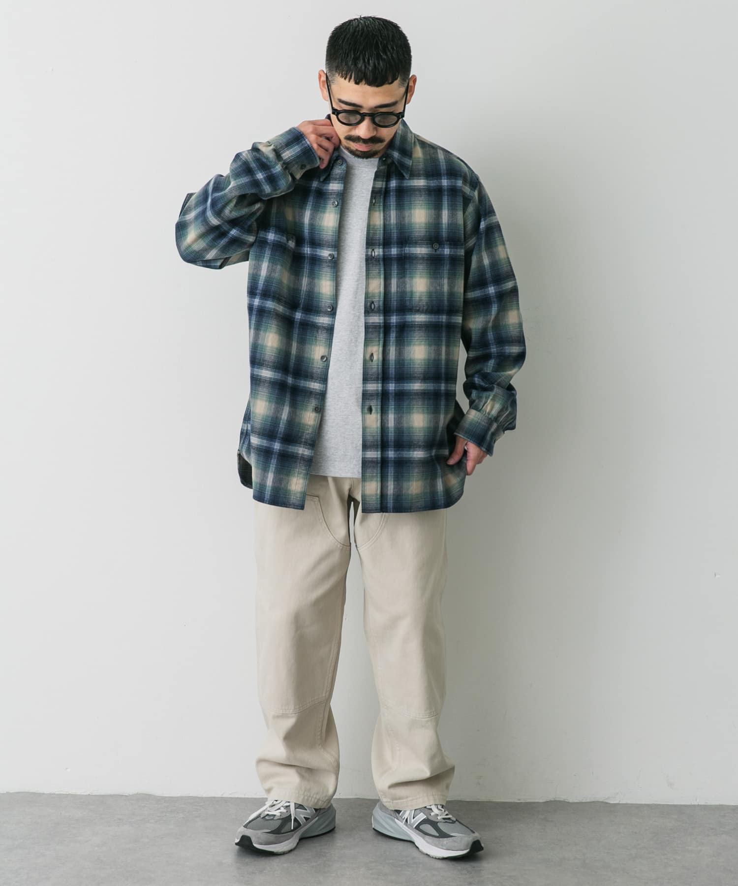 『別注』PENDLETON×DOORS　Guide Shirts GRN/BLU M