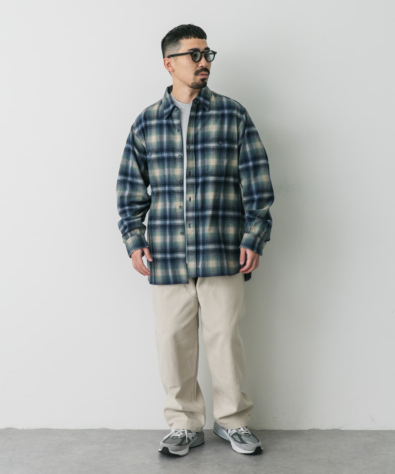 『別注』PENDLETON×DOORS　Guide Shirts GRN/BLU M