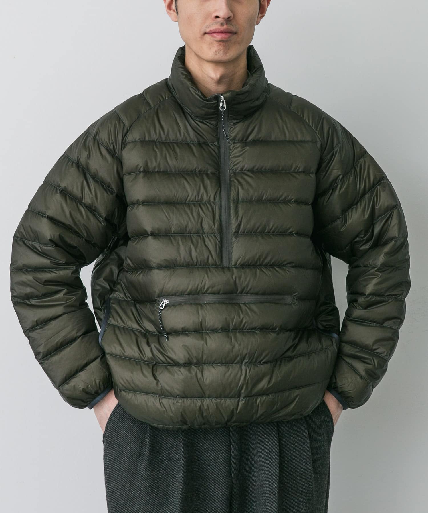 ENDS and MEANS Light Down Pullover Jacket(XL Dark Olive): アウター