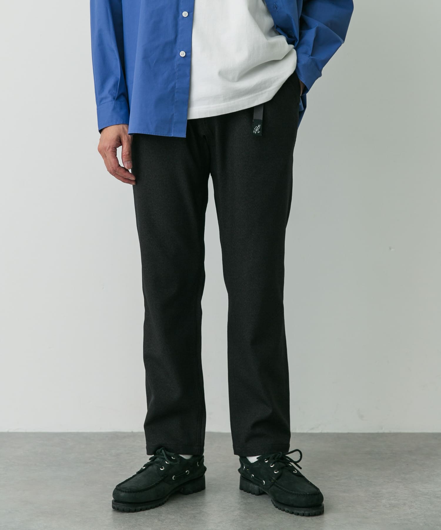 『別注』GRAMICCI　LANATECウールライクトラウザー CHARCOAL S