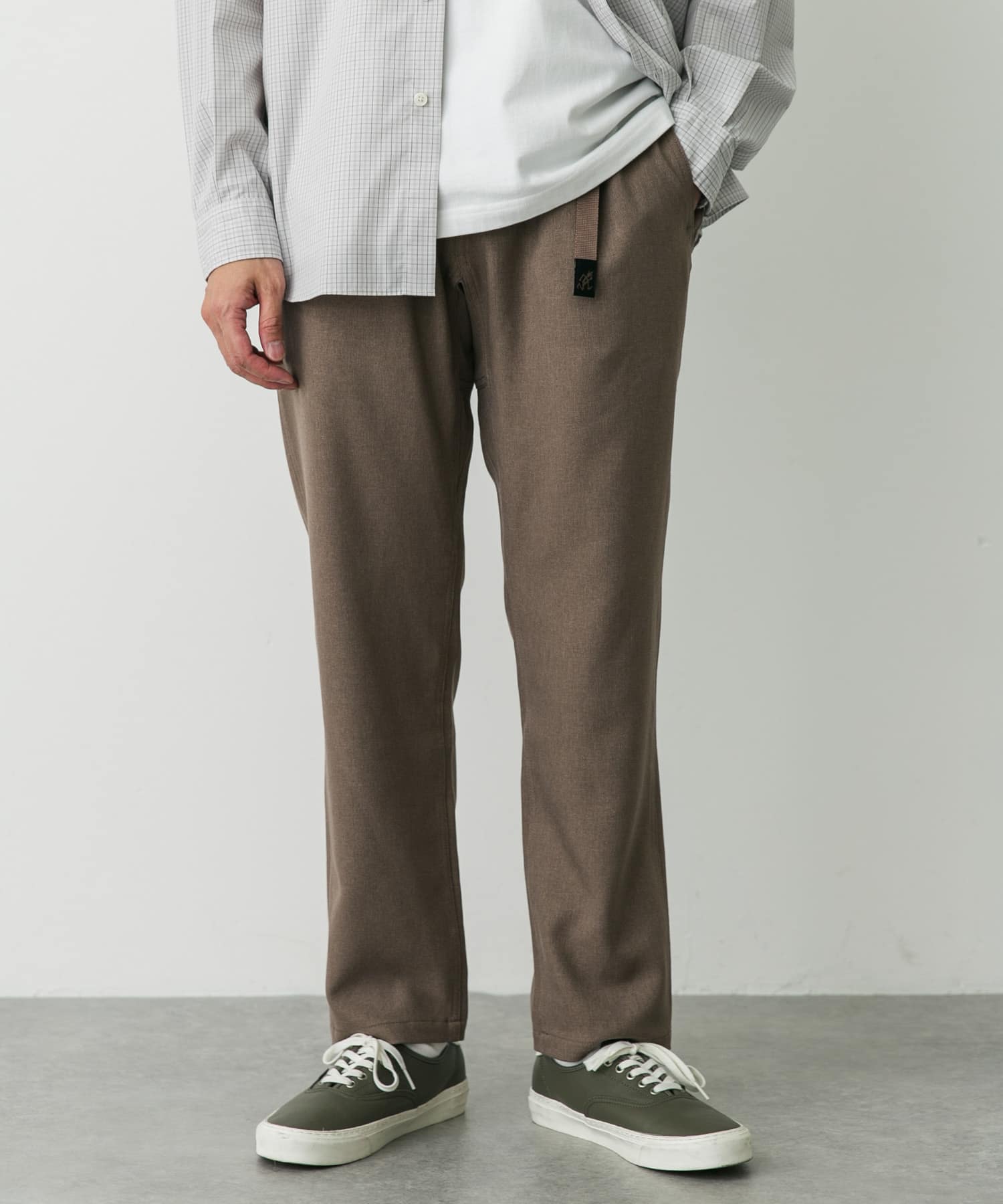 『別注』GRAMICCI　LANATECウールライクトラウザー MOCHA S