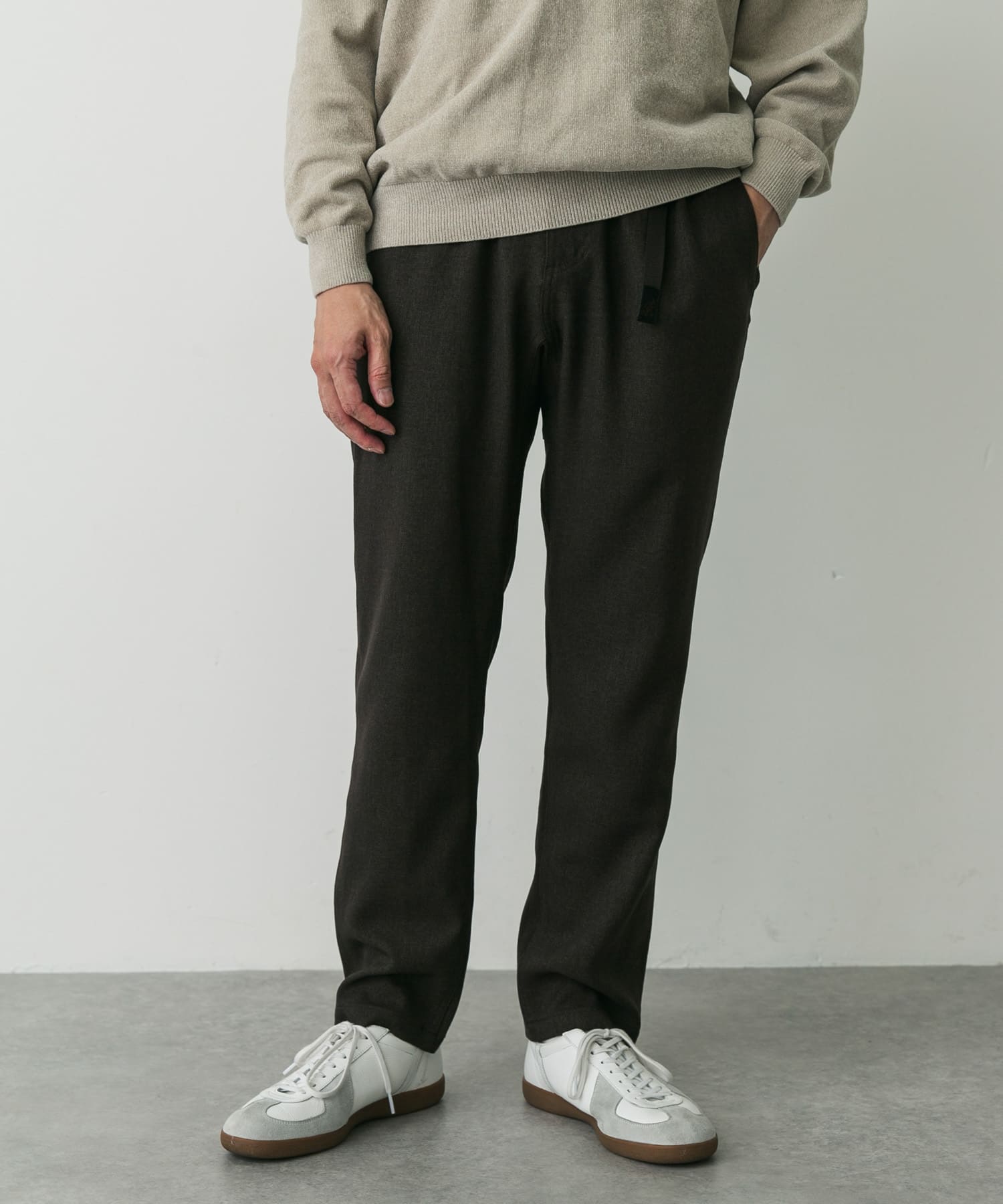 『別注』GRAMICCI　LANATECウールライクトラウザー DARK BROWN S