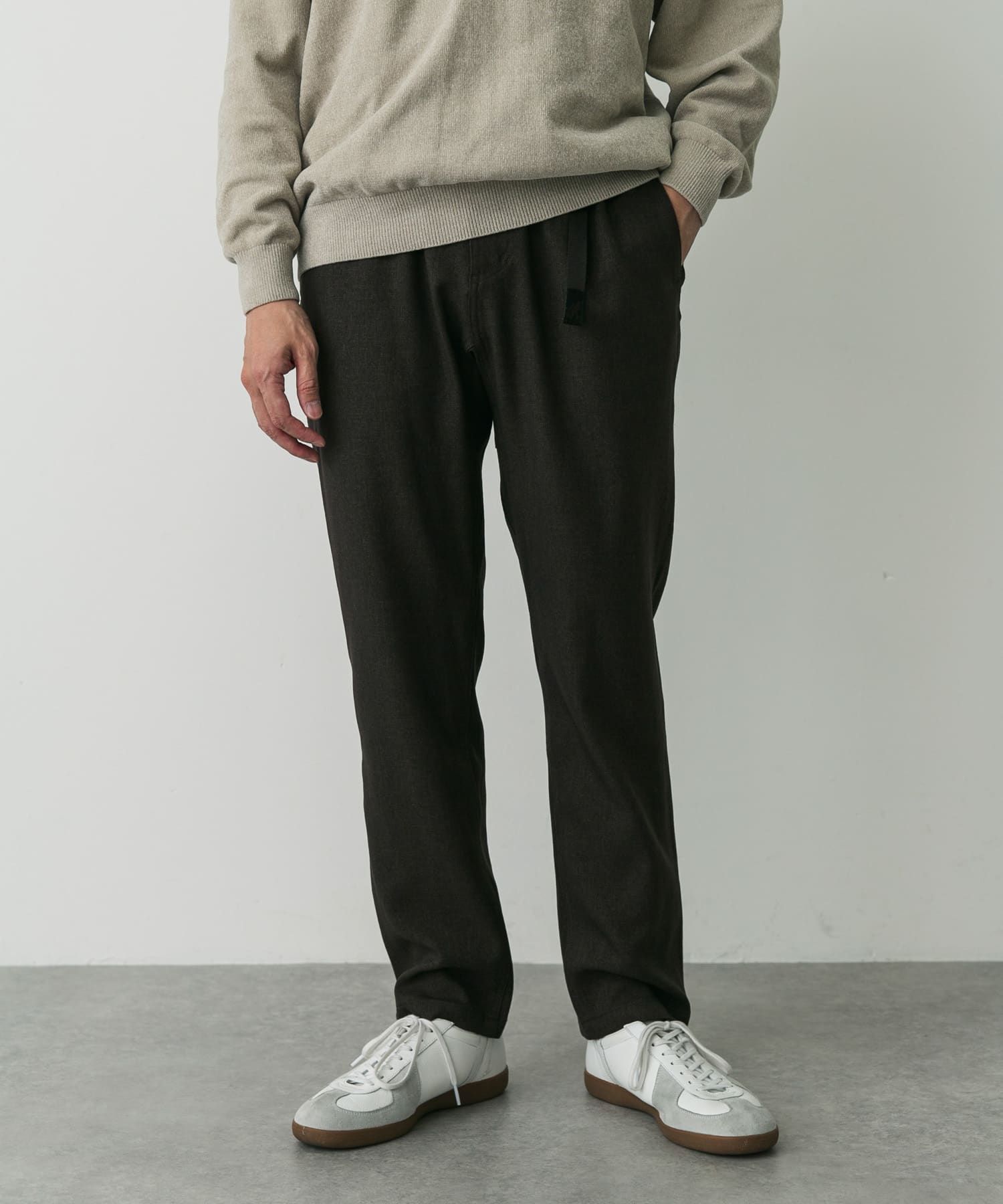 『別注』GRAMICCI　LANATECウールライクトラウザー DARK BROWN S