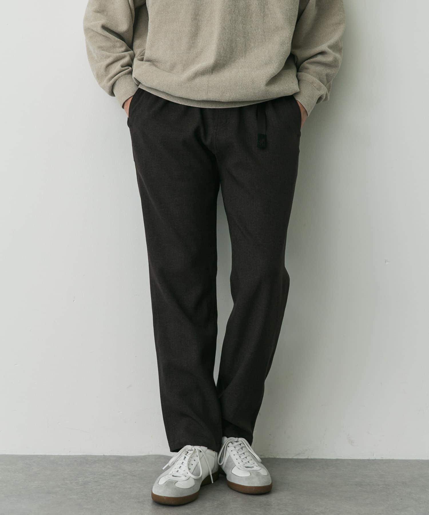 『別注』GRAMICCI　LANATECウールライクトラウザー DARK BROWN S