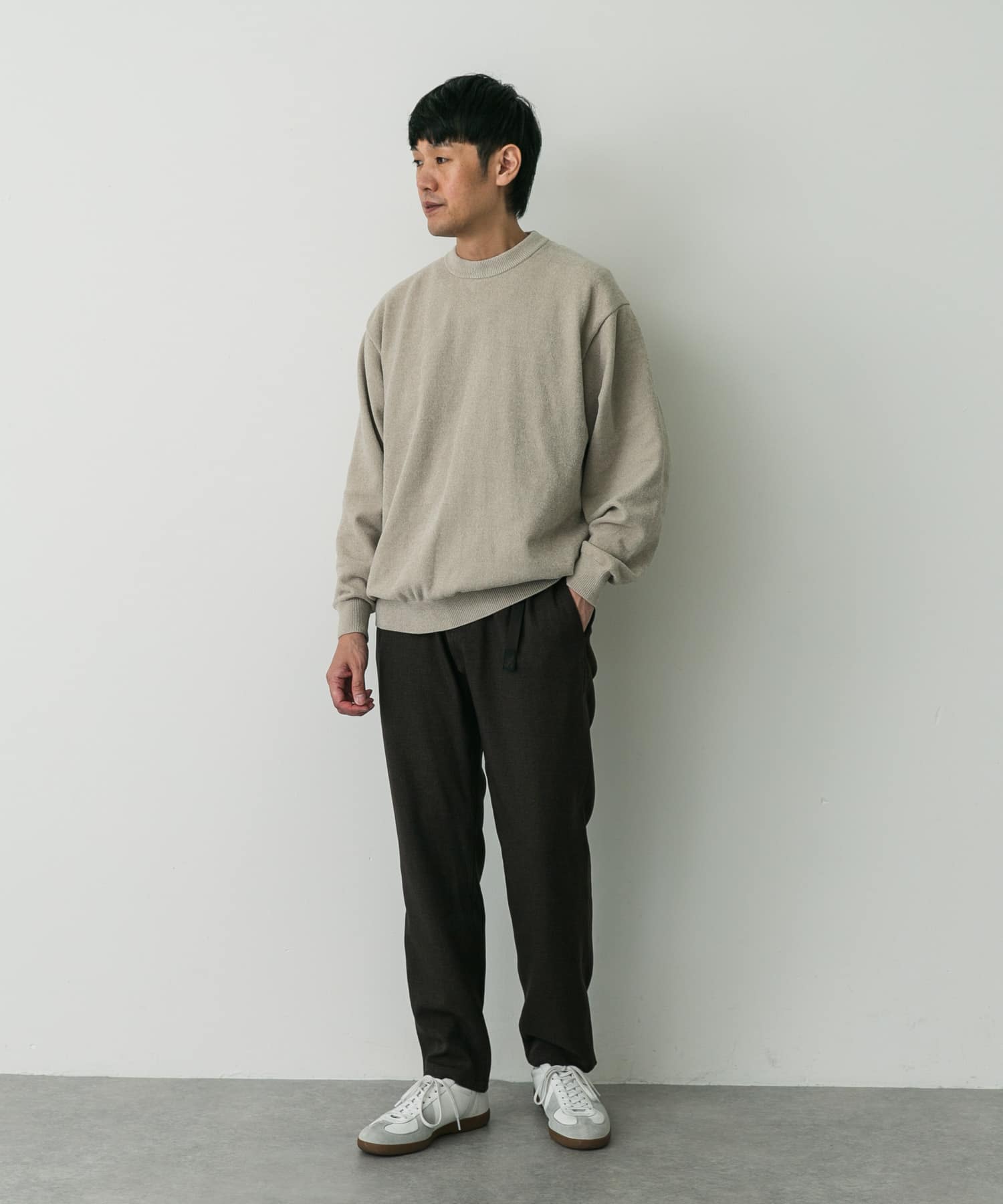 『別注』GRAMICCI　LANATECウールライクトラウザー DARK BROWN S