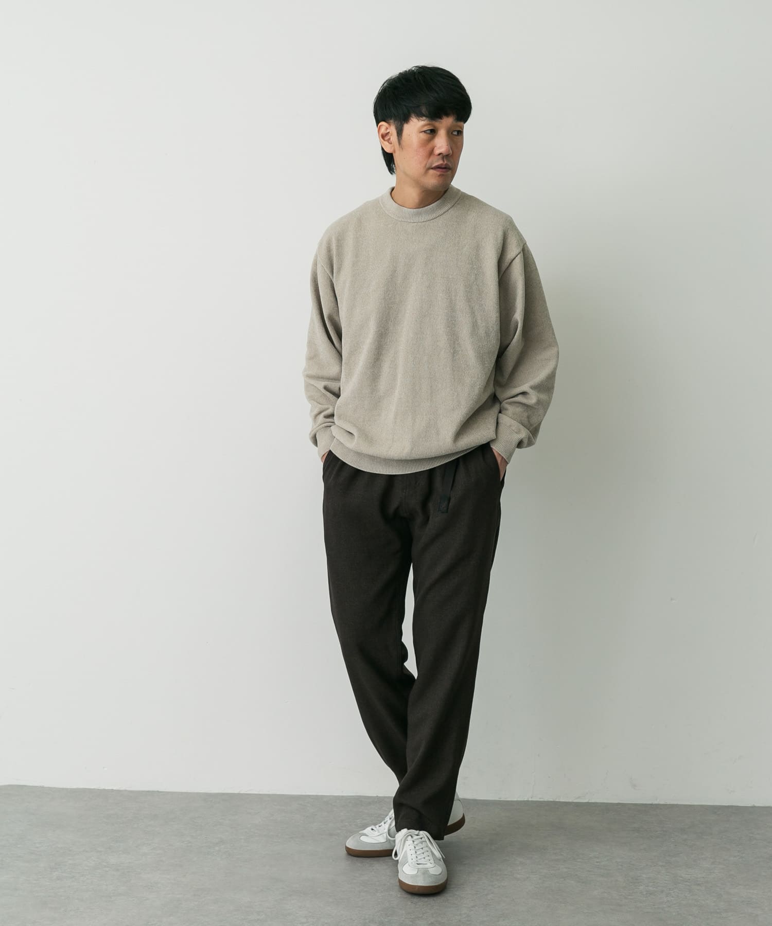 『別注』GRAMICCI　LANATECウールライクトラウザー DARK BROWN S