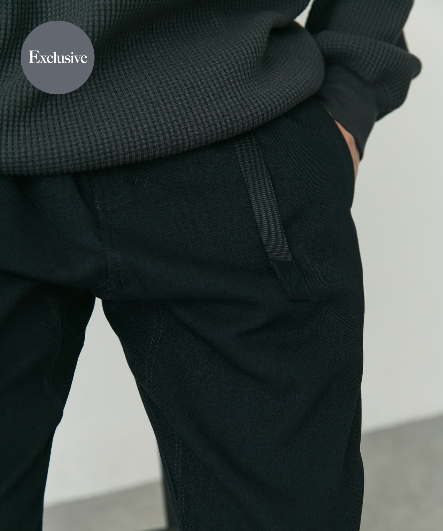 『別注』GRAMICCI　LANATECウールライクトラウザー NAVY S