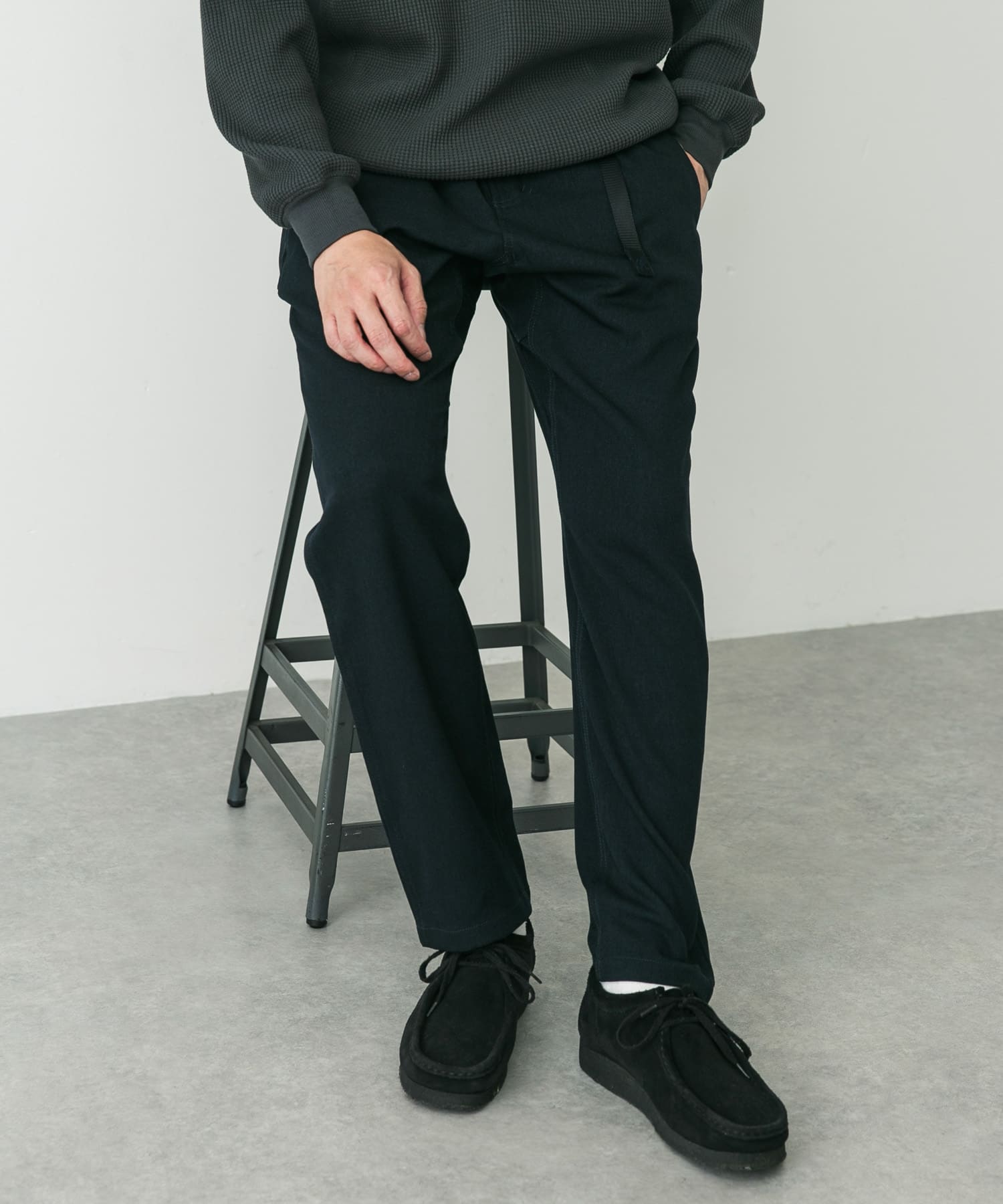 『別注』GRAMICCI　LANATECウールライクトラウザー NAVY S