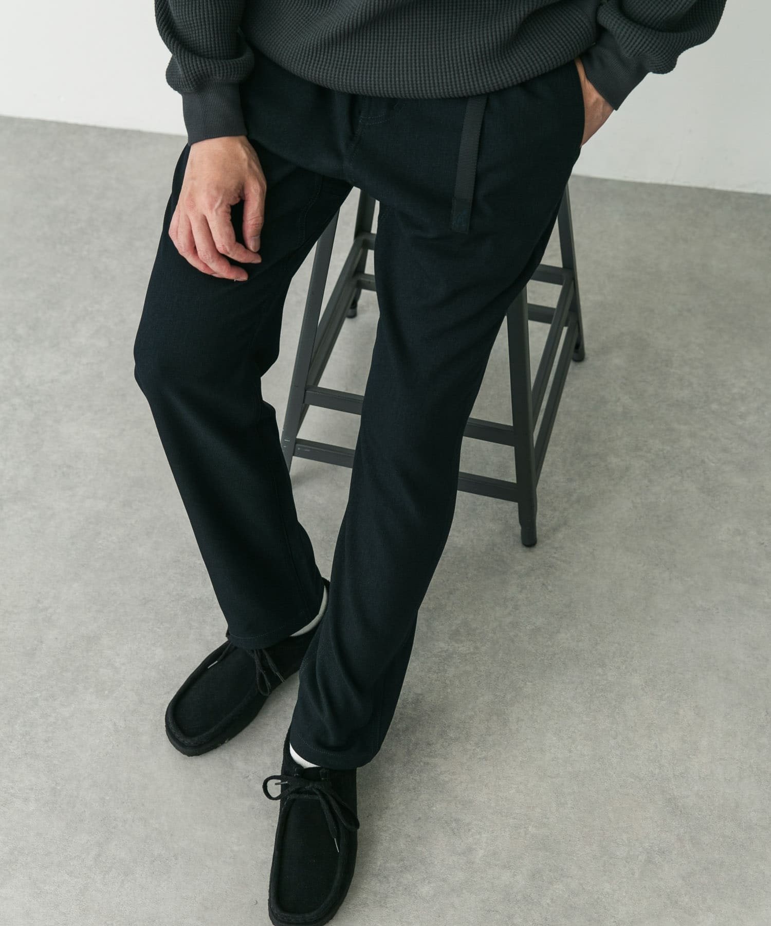 『別注』GRAMICCI　LANATECウールライクトラウザー NAVY S