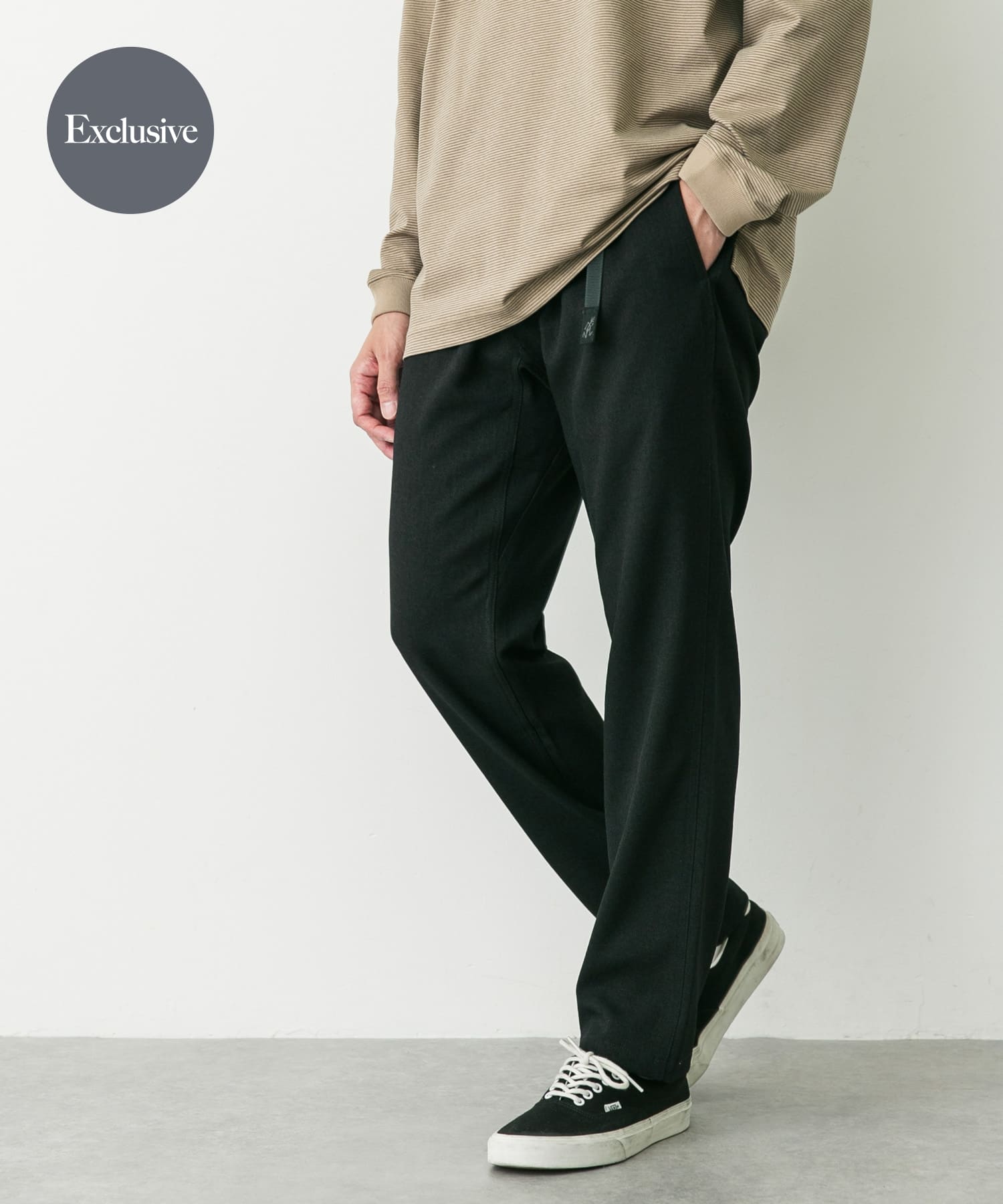 『別注』GRAMICCI　LANATECウールライクトラウザー BLACK S