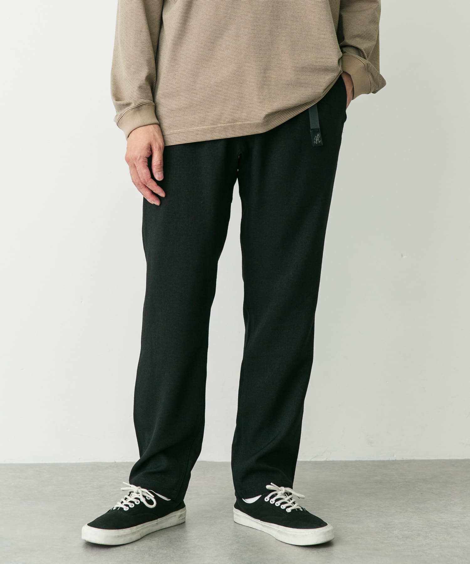 『別注』GRAMICCI　LANATECウールライクトラウザー BLACK S