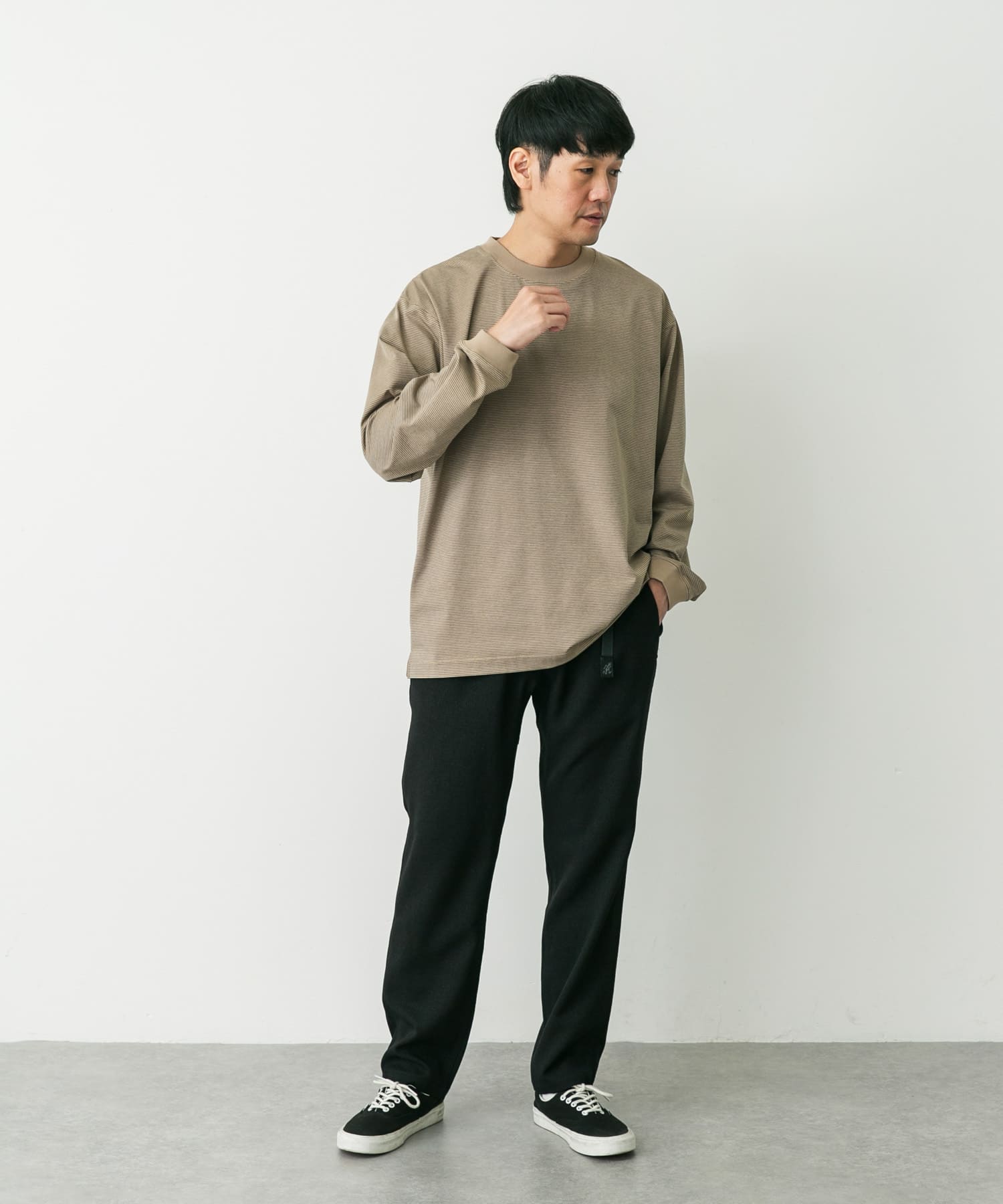 『別注』GRAMICCI　LANATECウールライクトラウザー BLACK S