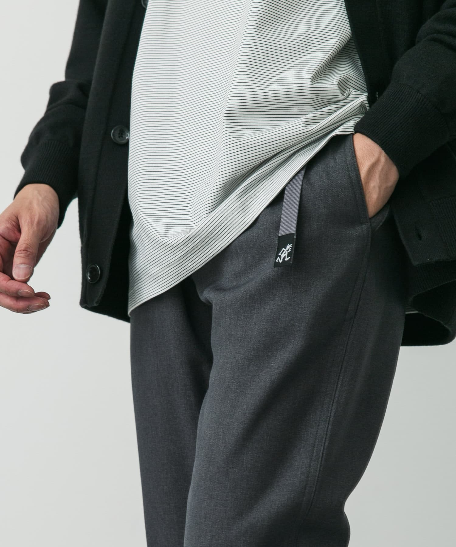 『別注』GRAMICCI　LANATECウールライクトラウザー GRAY S