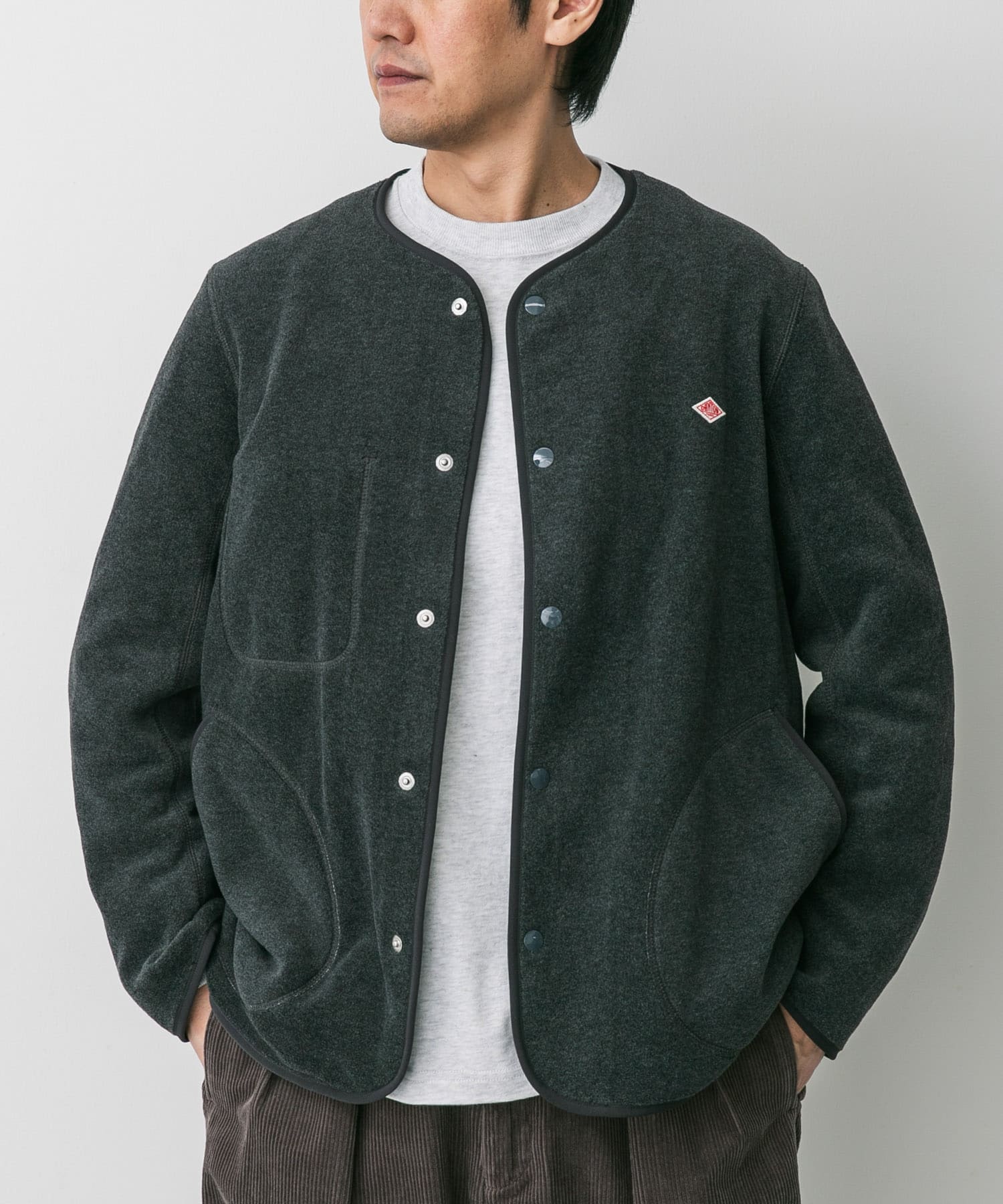 DANTON　FLEECE COLLARLESS JACKET