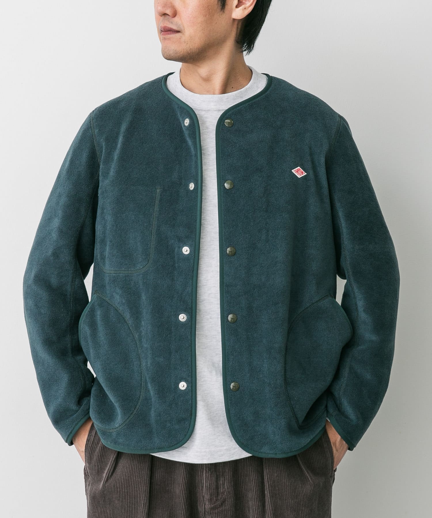 DANTON　FLEECE COLLARLESS JACKET