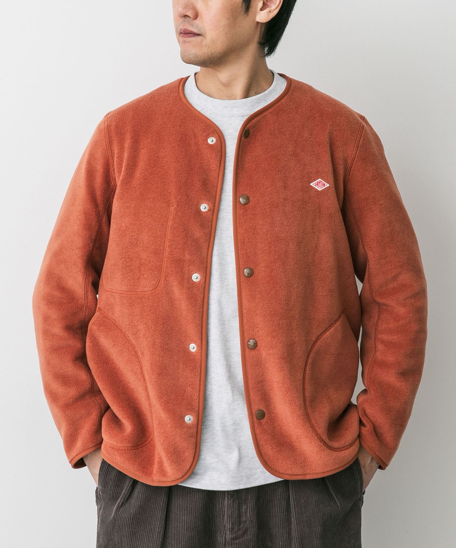 DANTON　FLEECE COLLARLESS JACKET