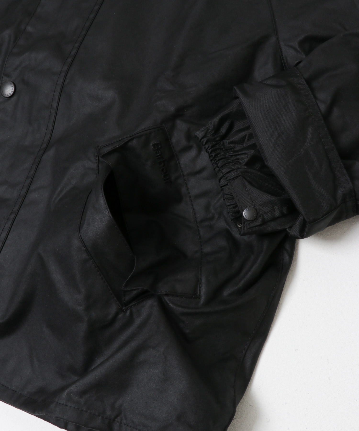 Barbour　OS TRANSPORT WAX JACKET BLACK 36
