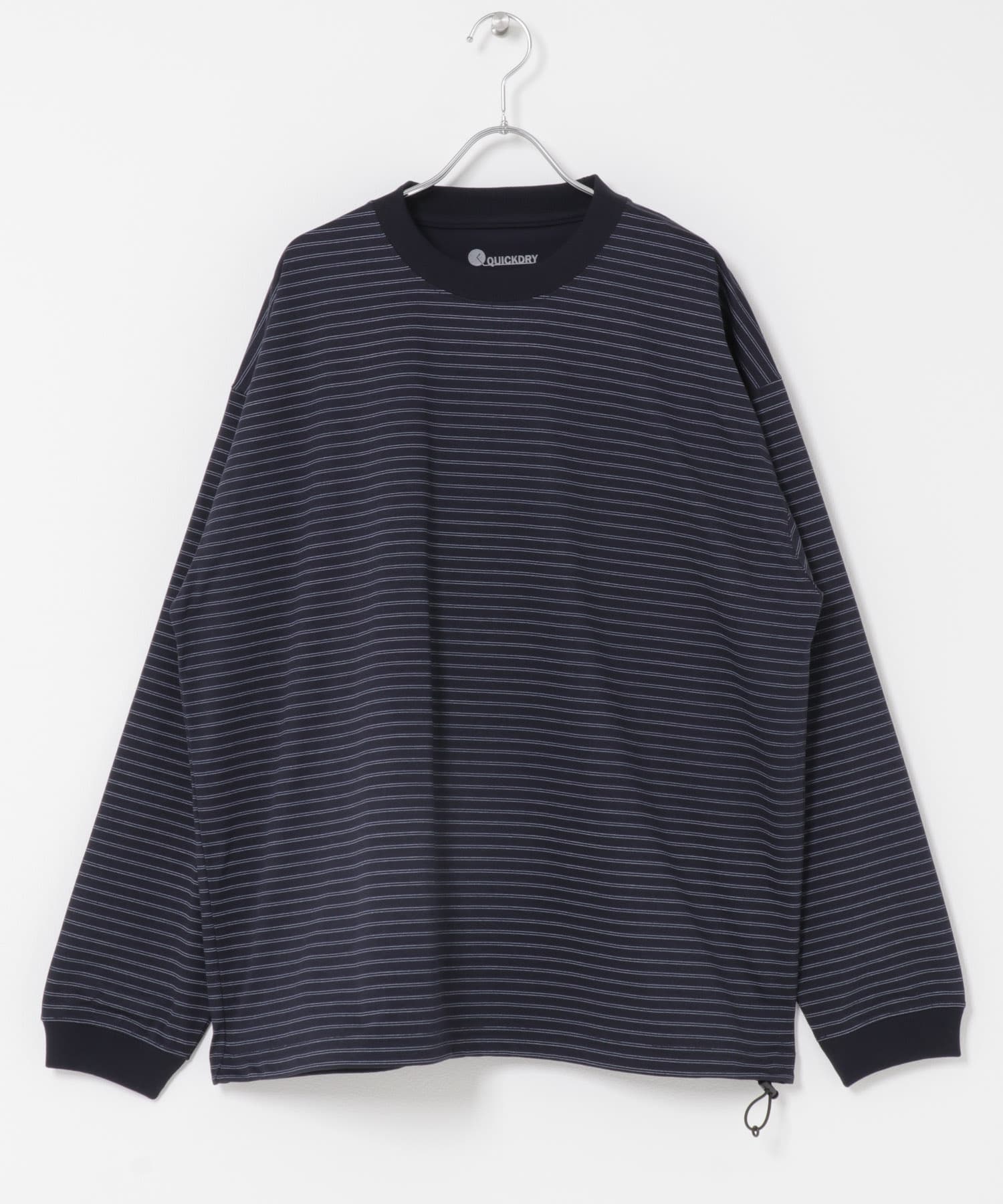 『吸水速乾/接触冷感/イージーケア』クイックドライ ドロストロングスリーブTシャツ NVYxGRY M