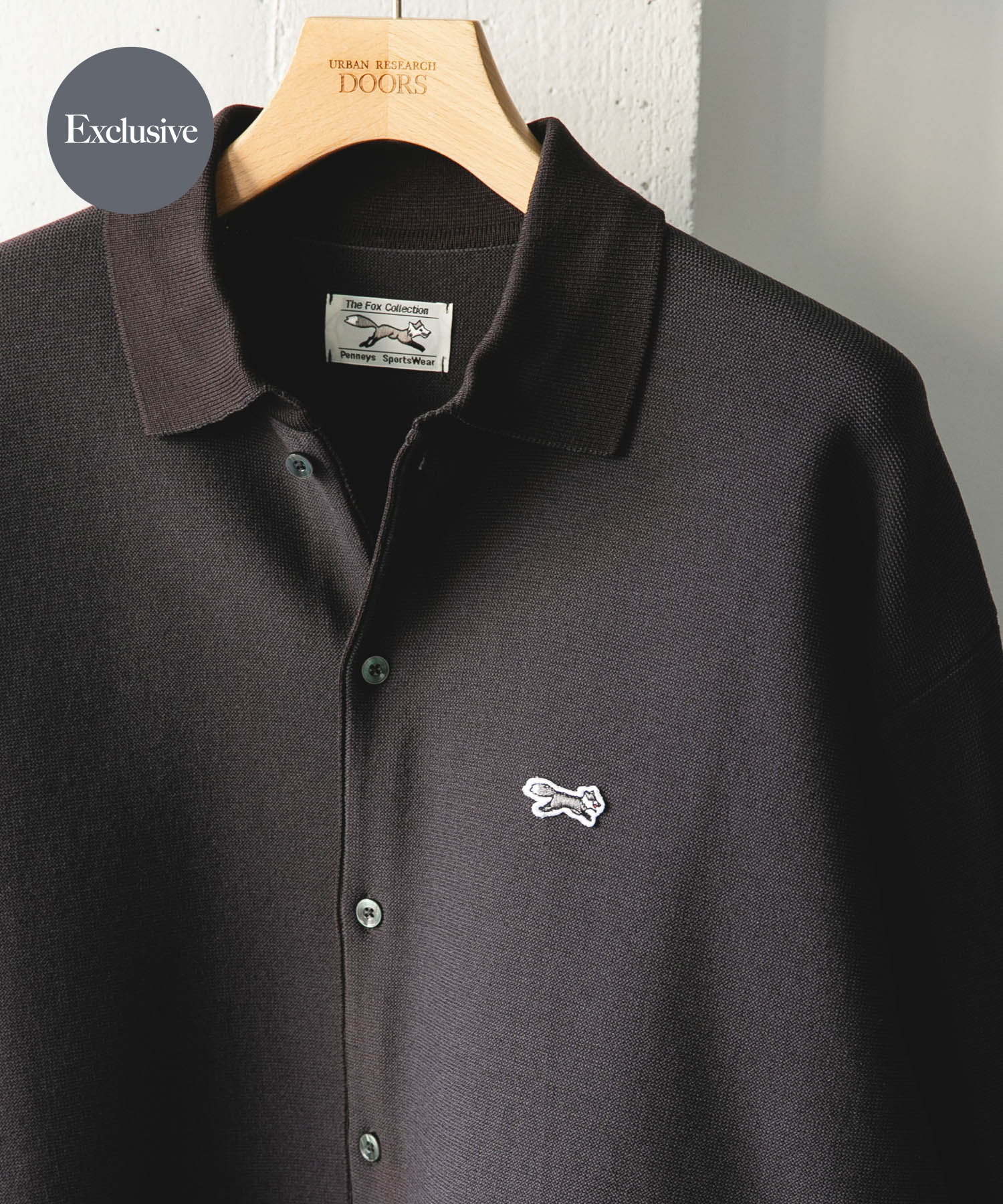 『別注』PENNEYS×DOORS　THE FOX シャツカーディガン CHARCOAL M