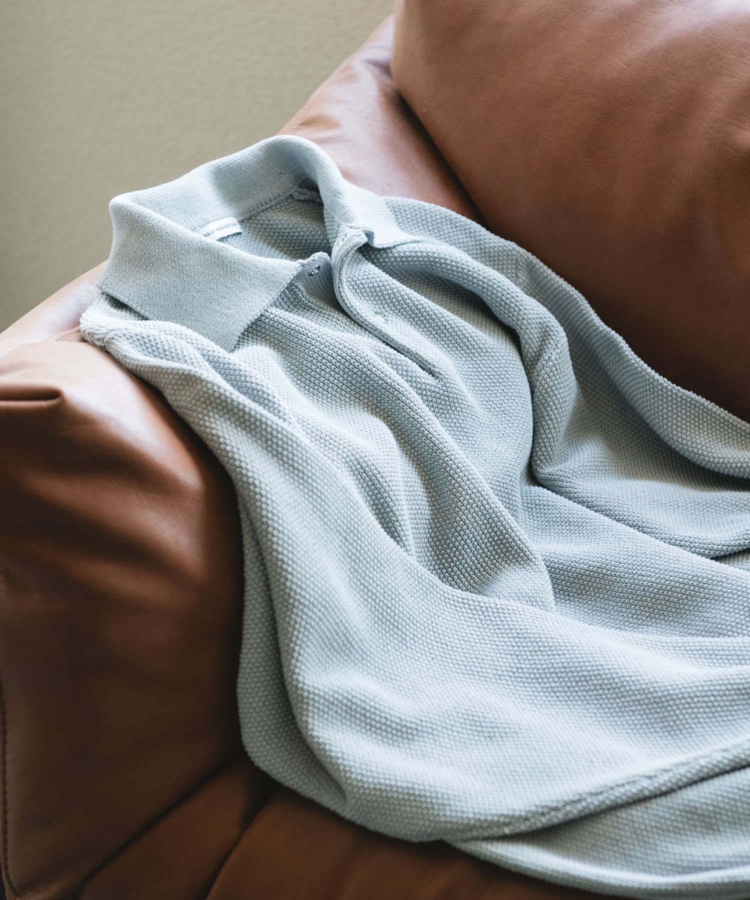 『吸水速乾/防シワ/イージーケア/UVカット』DRYMIX カノコロングスリーブニットポロシャツ GRAY M