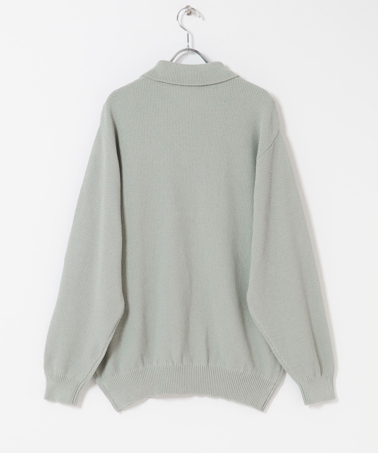 『吸水速乾/防シワ/イージーケア/UVカット』DRYMIX カノコロングスリーブニットポロシャツ GRAY M