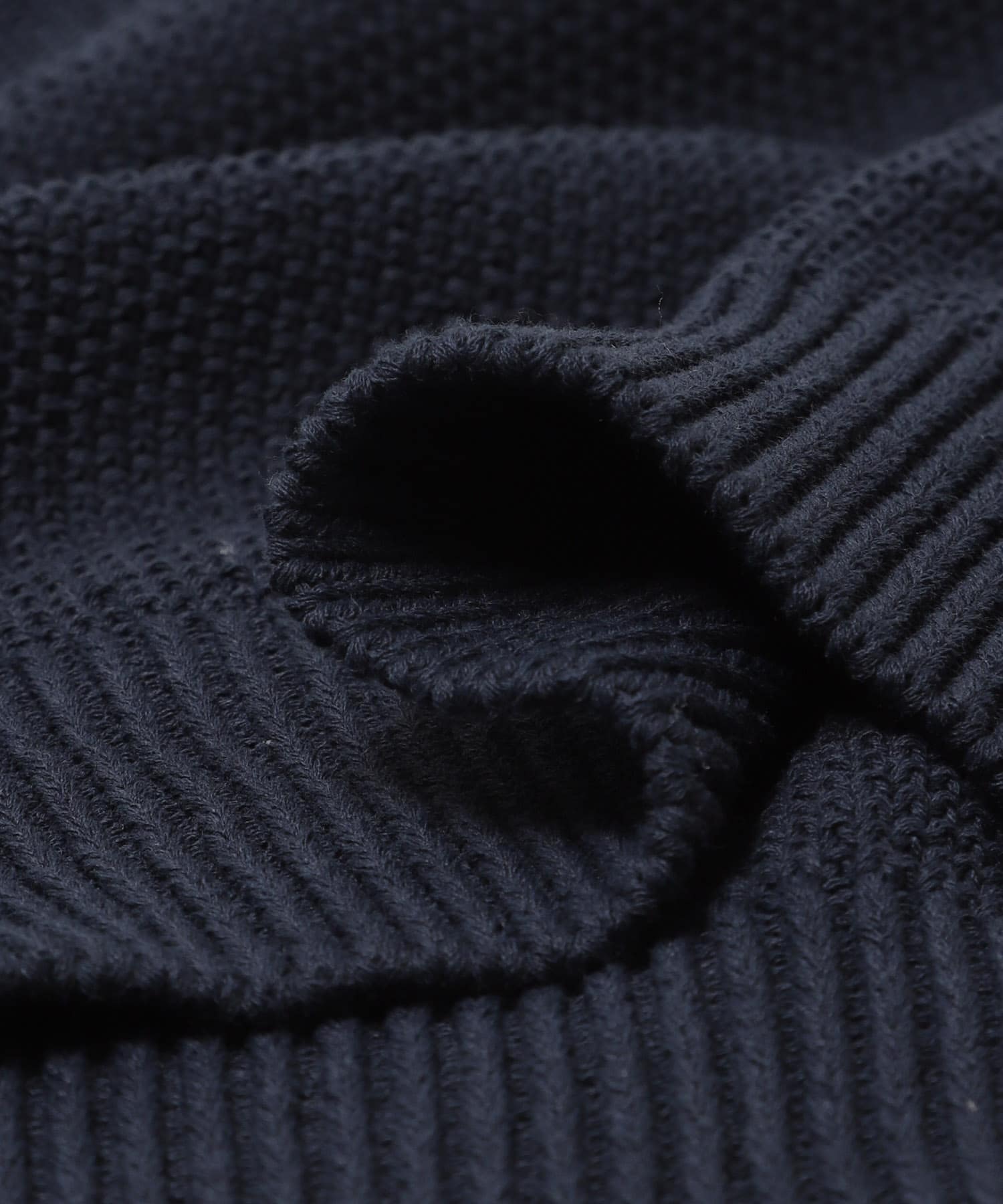 『吸水速乾/防シワ/イージーケア/UVカット』DRYMIX カノコロングスリーブクルーネックニット NAVY M