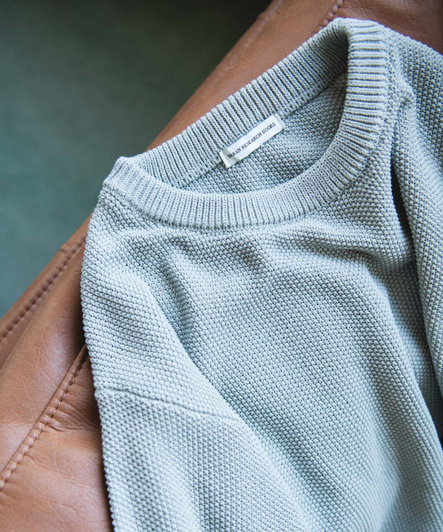 『吸水速乾/防シワ/イージーケア/UVカット』DRYMIX カノコロングスリーブクルーネックニット