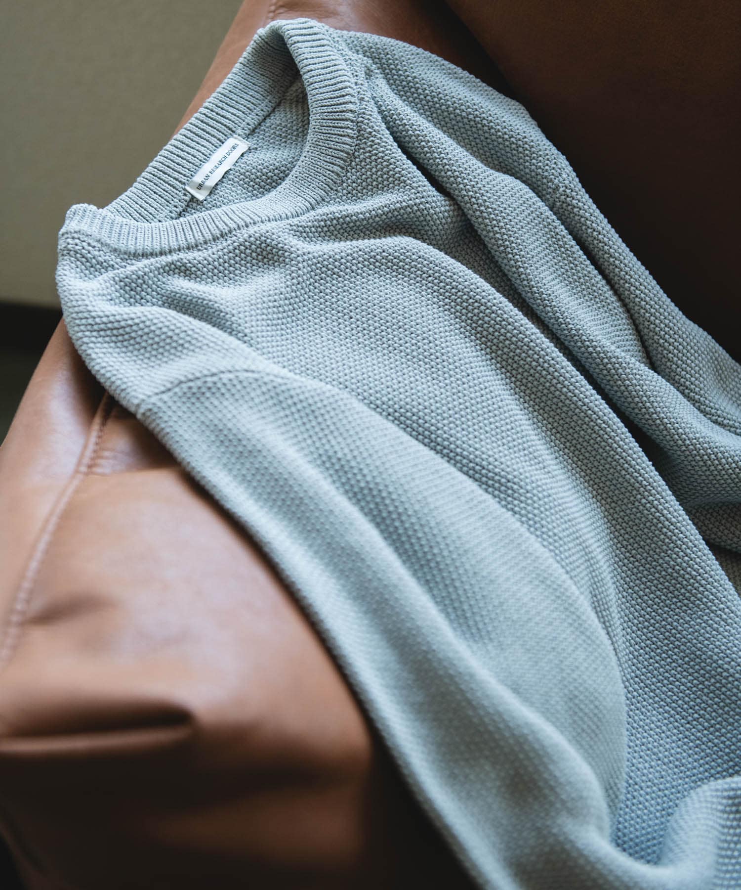 『吸水速乾/防シワ/イージーケア/UVカット』DRYMIX カノコロングスリーブクルーネックニット GRAY M