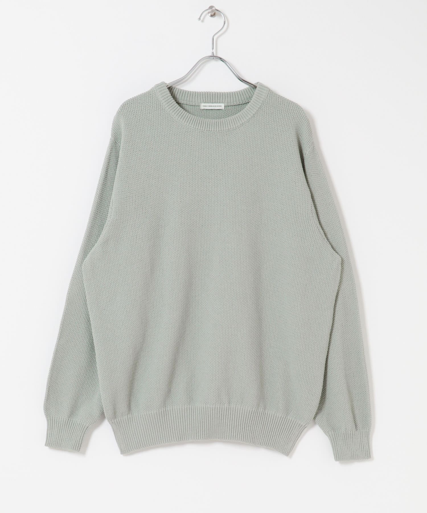 『吸水速乾/防シワ/イージーケア/UVカット』DRYMIX カノコロングスリーブクルーネックニット GRAY M