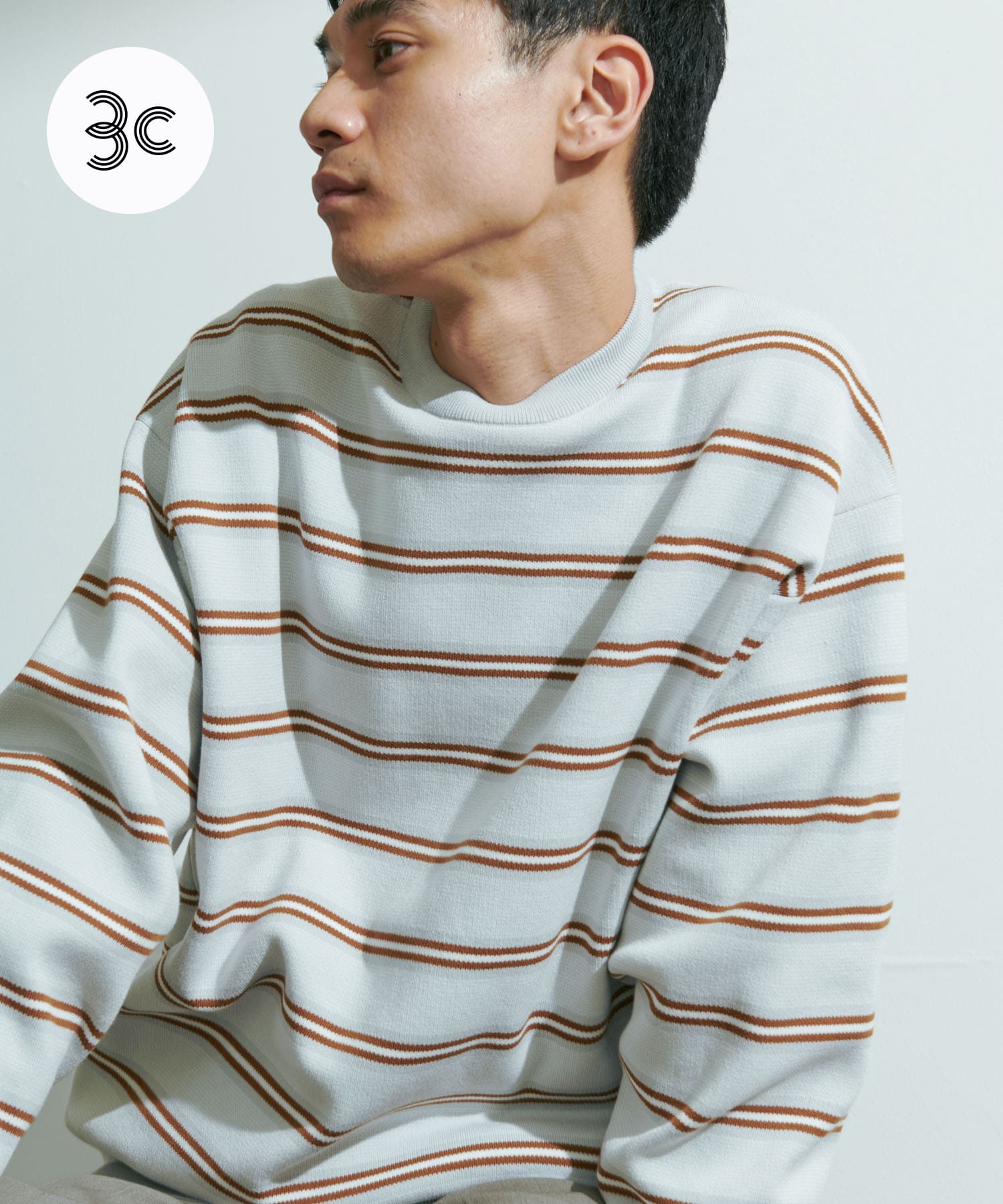 UR TECH Renew Knit』クルーネックプルオーバー(M GRAYBORDER