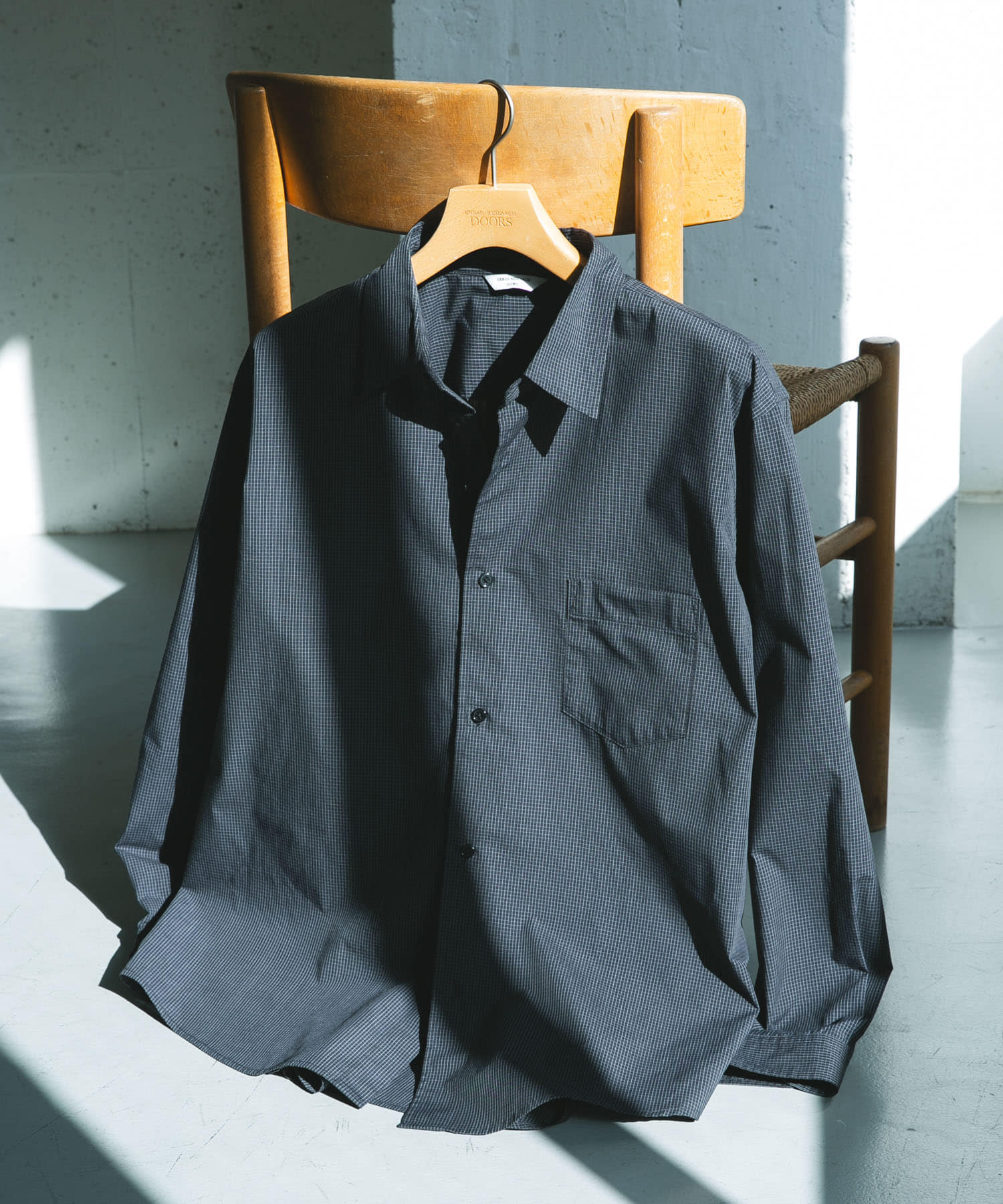 TCブロードレギュラーカラーシャツ BLKCHK M