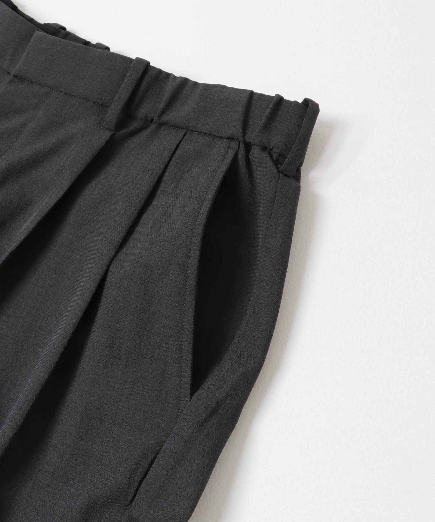 『イージーケア/速乾/UVカット』クイックドライ 2タック ワイドトラウザー CHARCOAL S