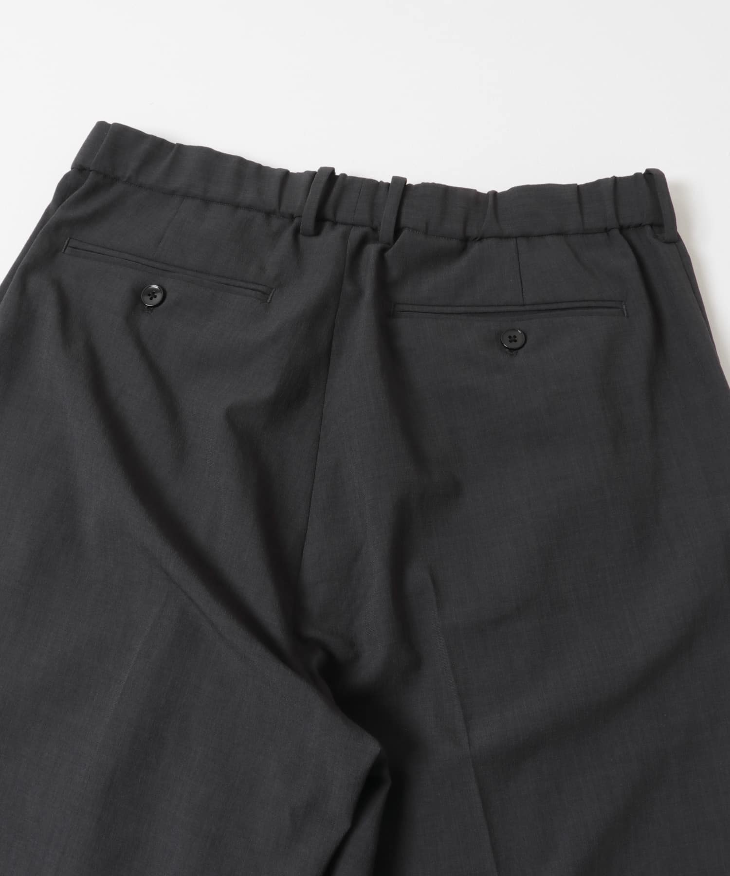 『イージーケア/速乾/UVカット』クイックドライ 2タック ワイドトラウザー CHARCOAL S