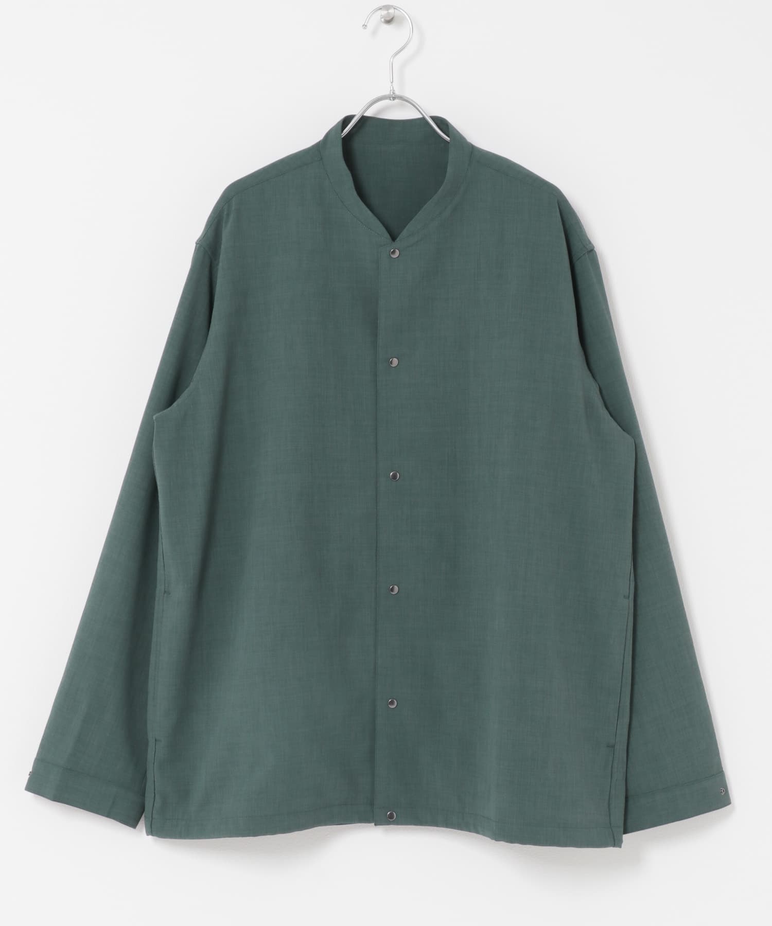 クイックドライ ノーカラーライトブルゾン BLUEGREEN M