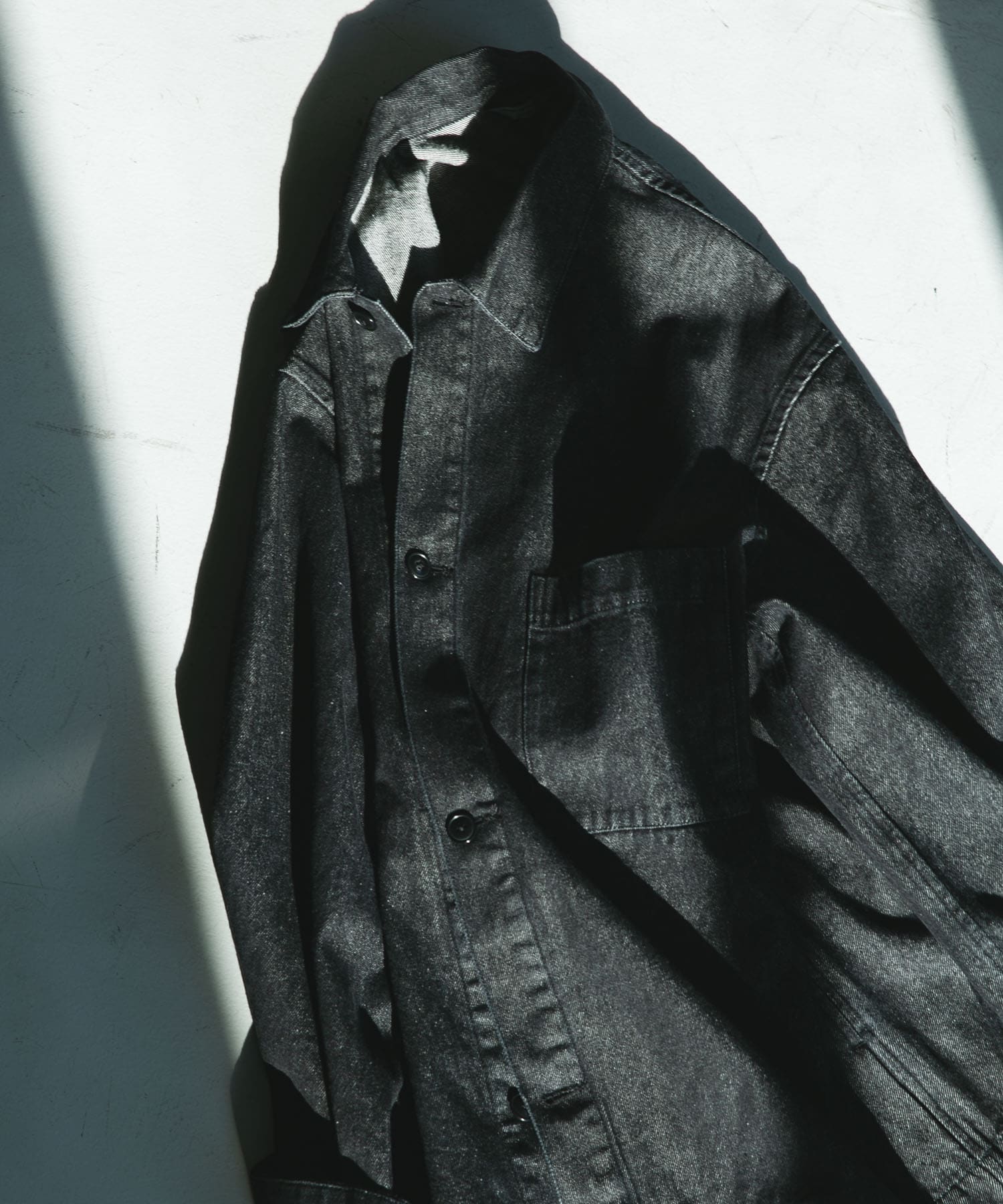 デニムシャツカバーオール BLACK M
