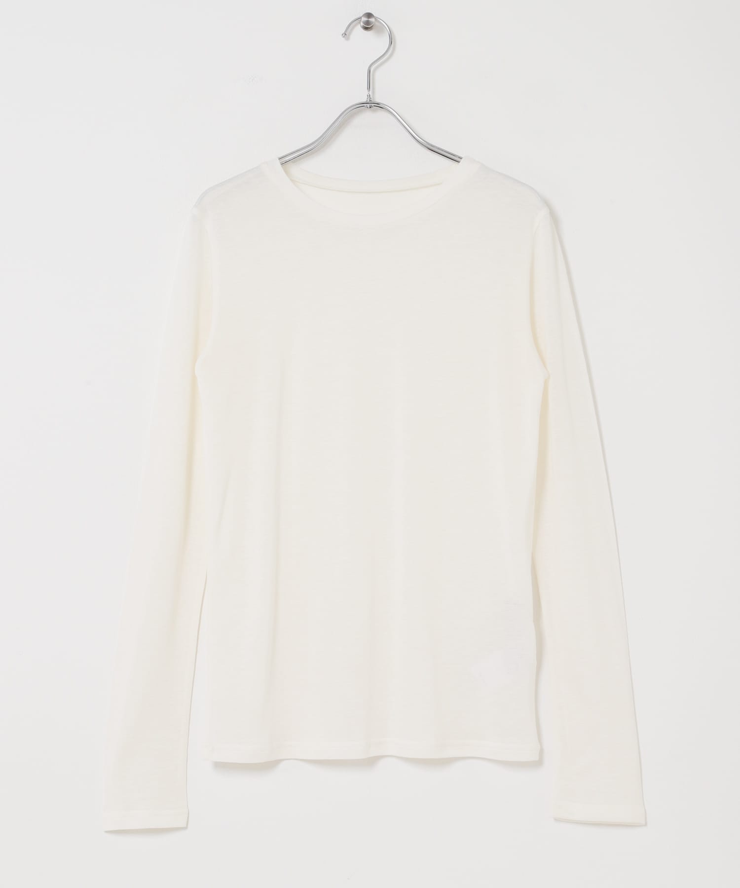 リネン混シアーロングスリーブTシャツ OFF Free