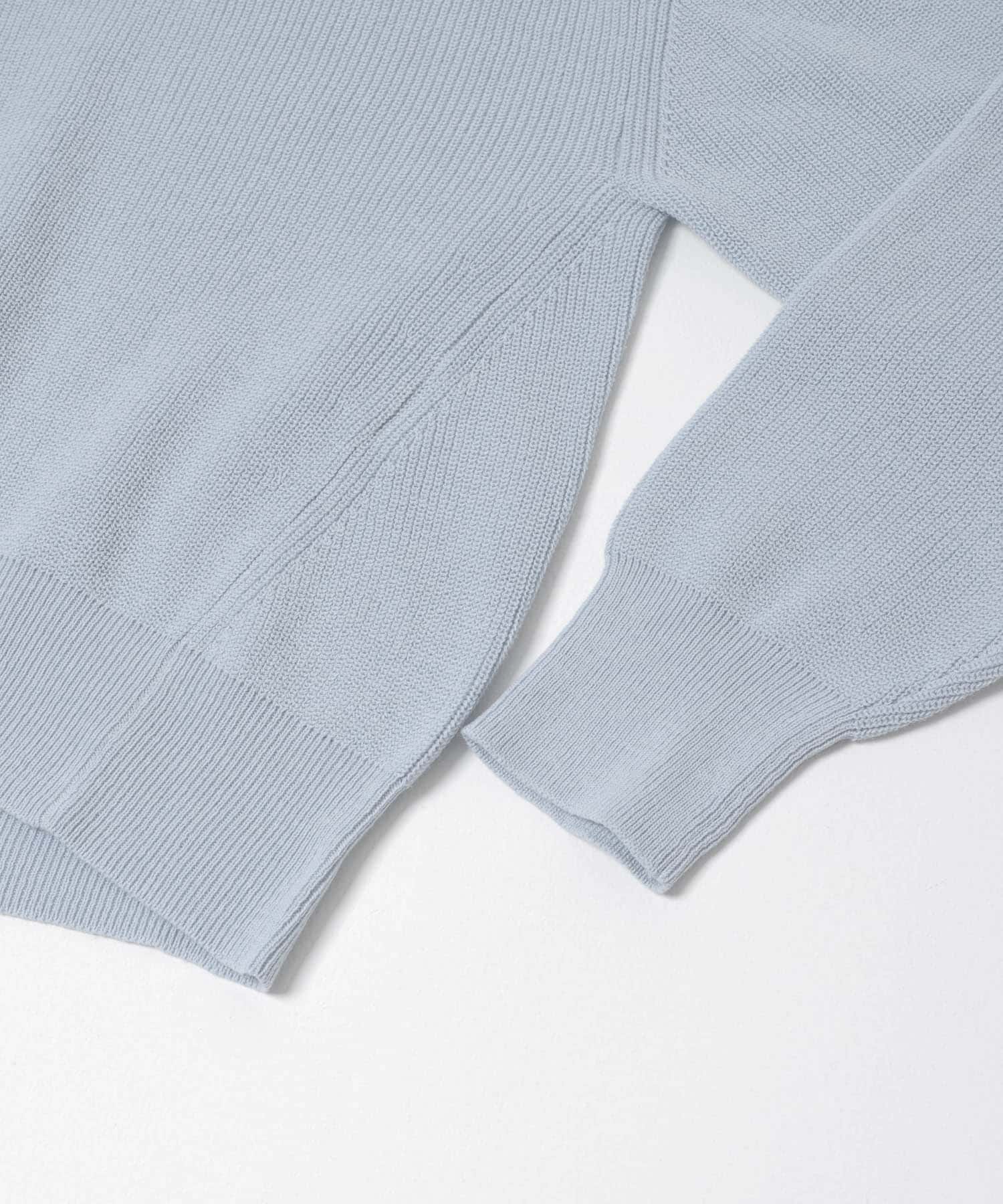 コットン畦Vネックニット SAX Free