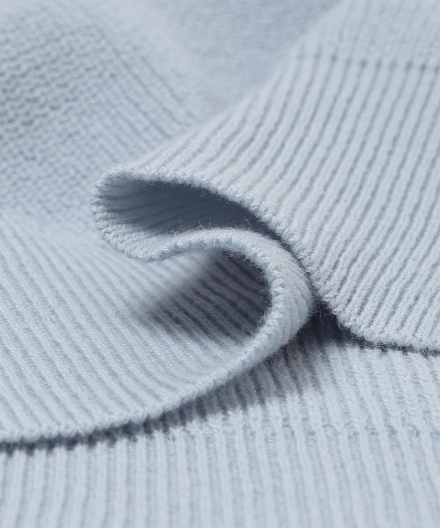 コットン畦Vネックニット SAX Free