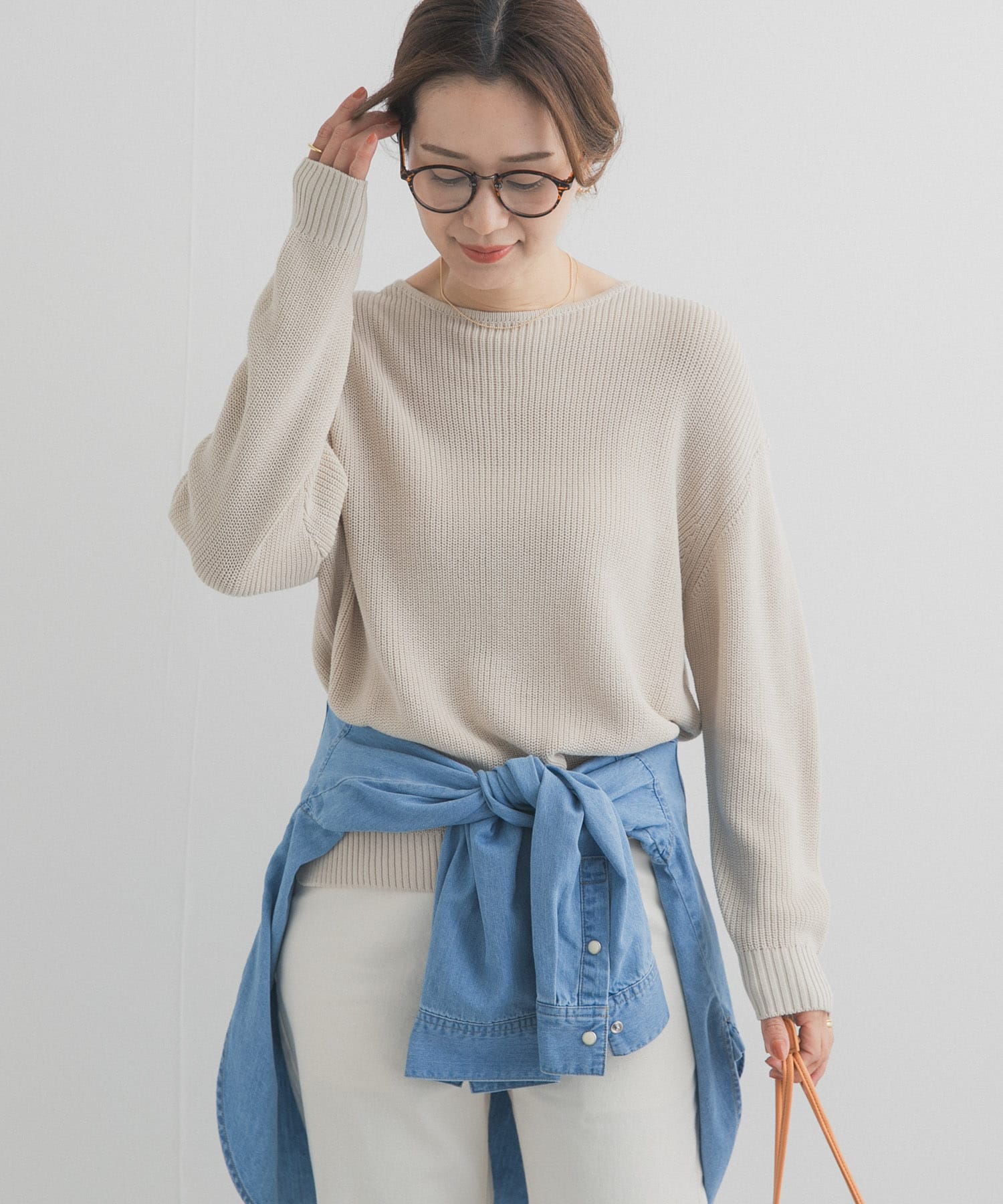 畦ボートネックKNIT