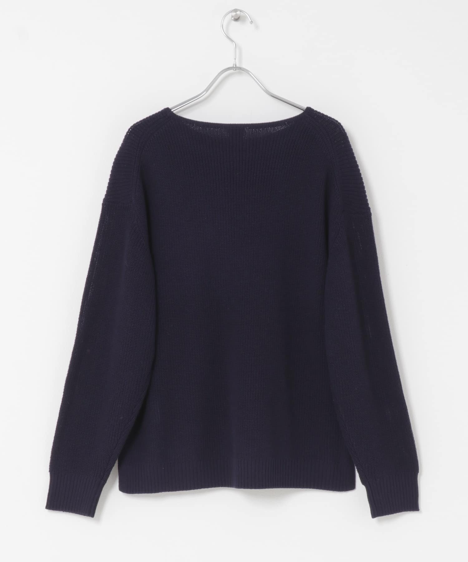 畦ボートネックKNIT NAVY Free