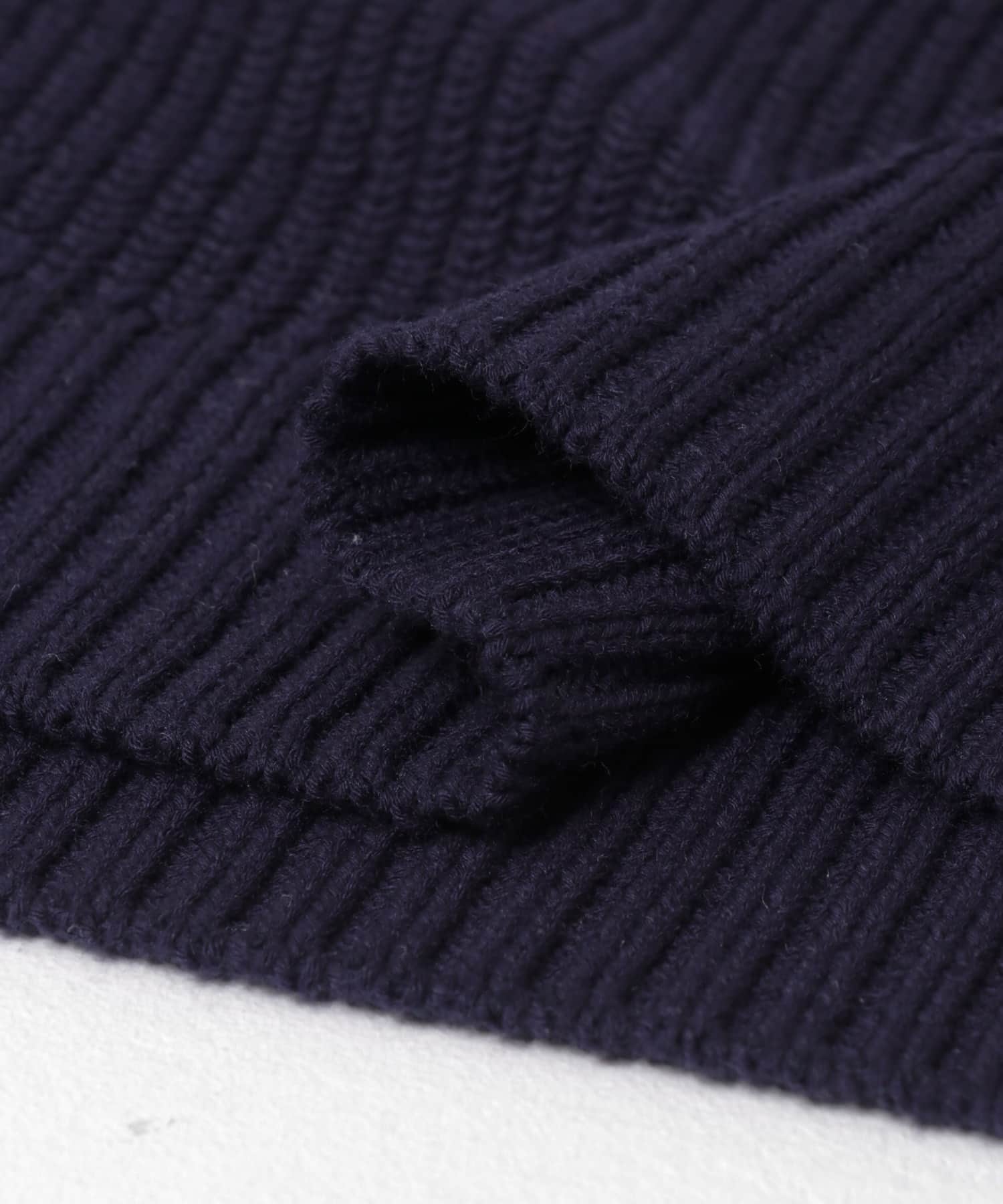 畦ボートネックKNIT NAVY Free