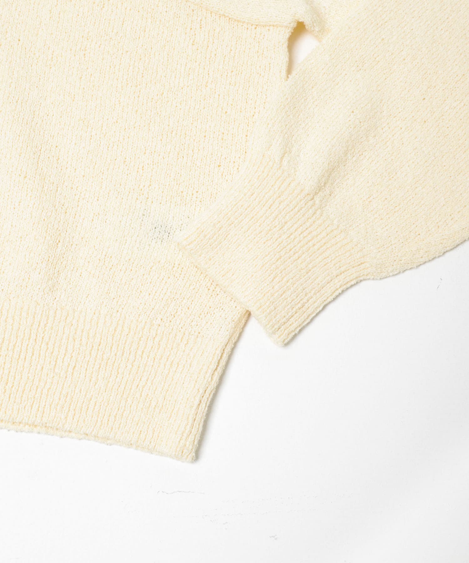 メランジブークレショートKNIT BEIGE Free