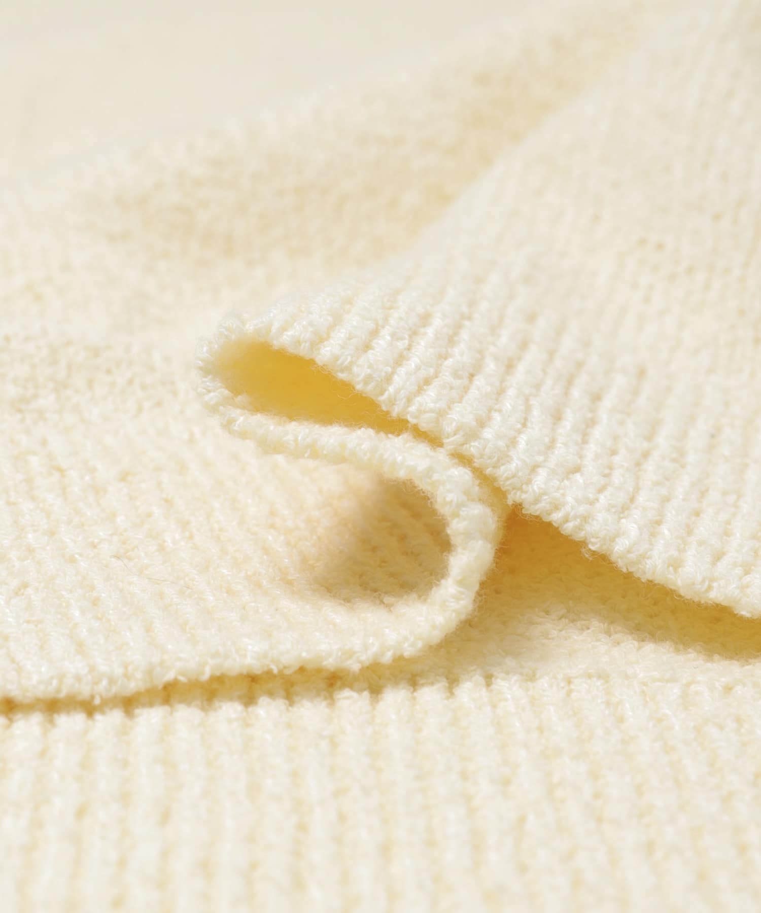 メランジブークレショートKNIT BEIGE Free